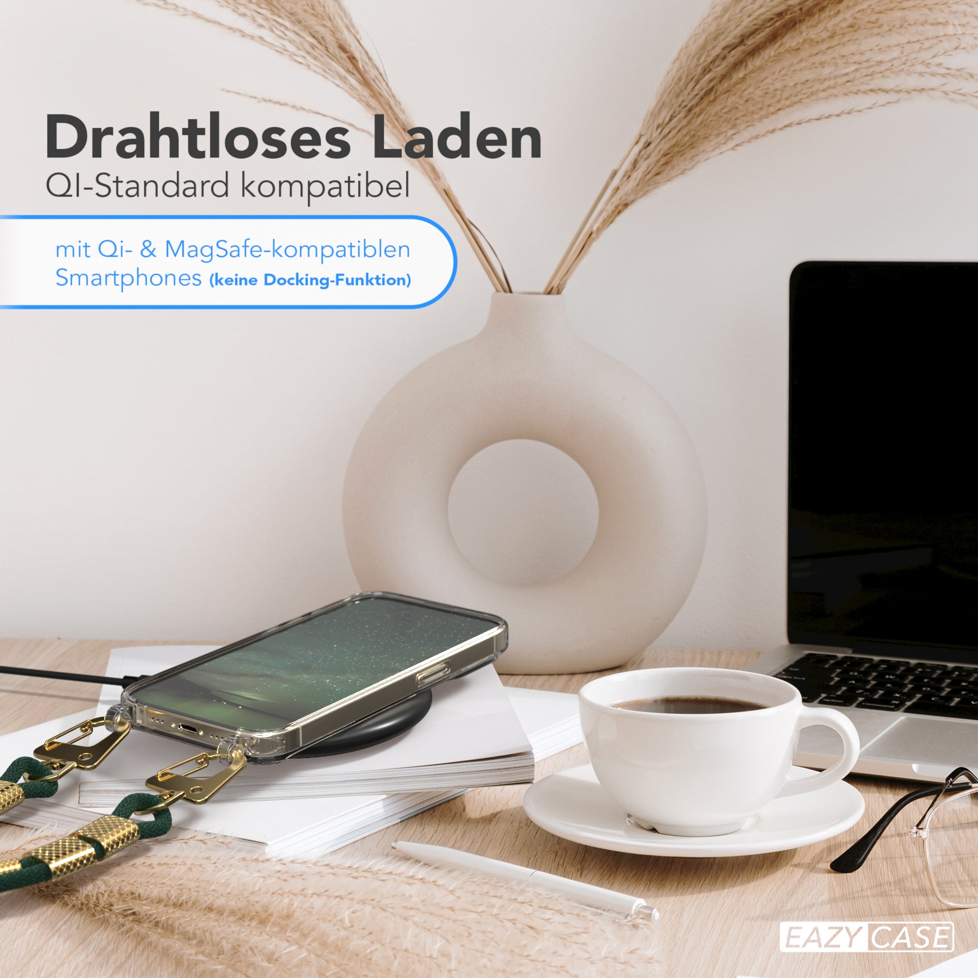 iPhone 14 Pro Hülle + Kordel mit Karabinern