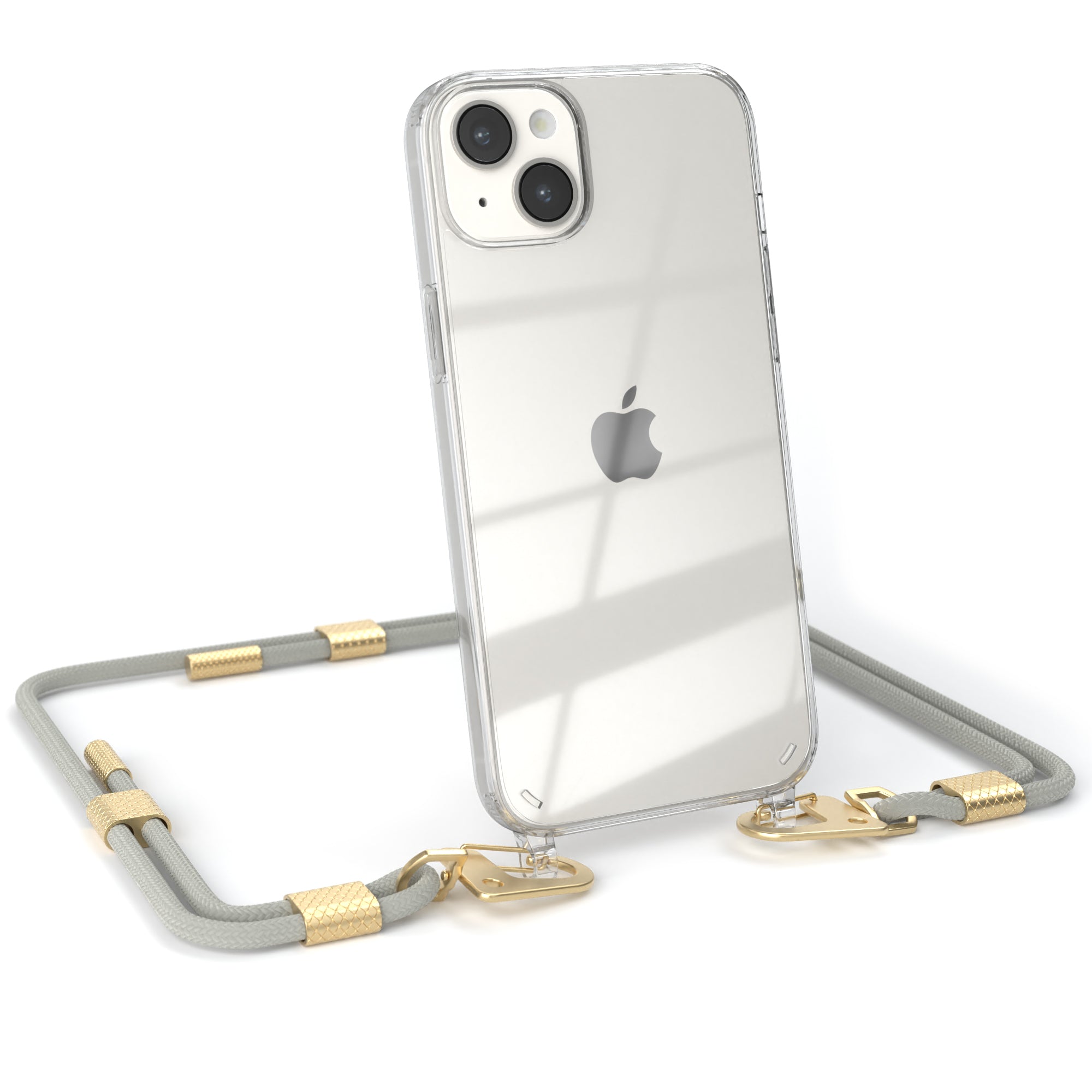 iPhone 14 Plus Hülle + Kordel mit Karabinern
