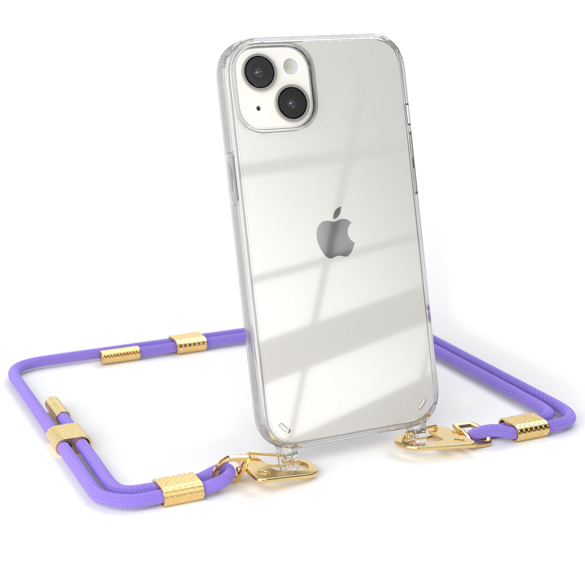 iPhone 14 Plus Hülle + Kordel mit Karabinern