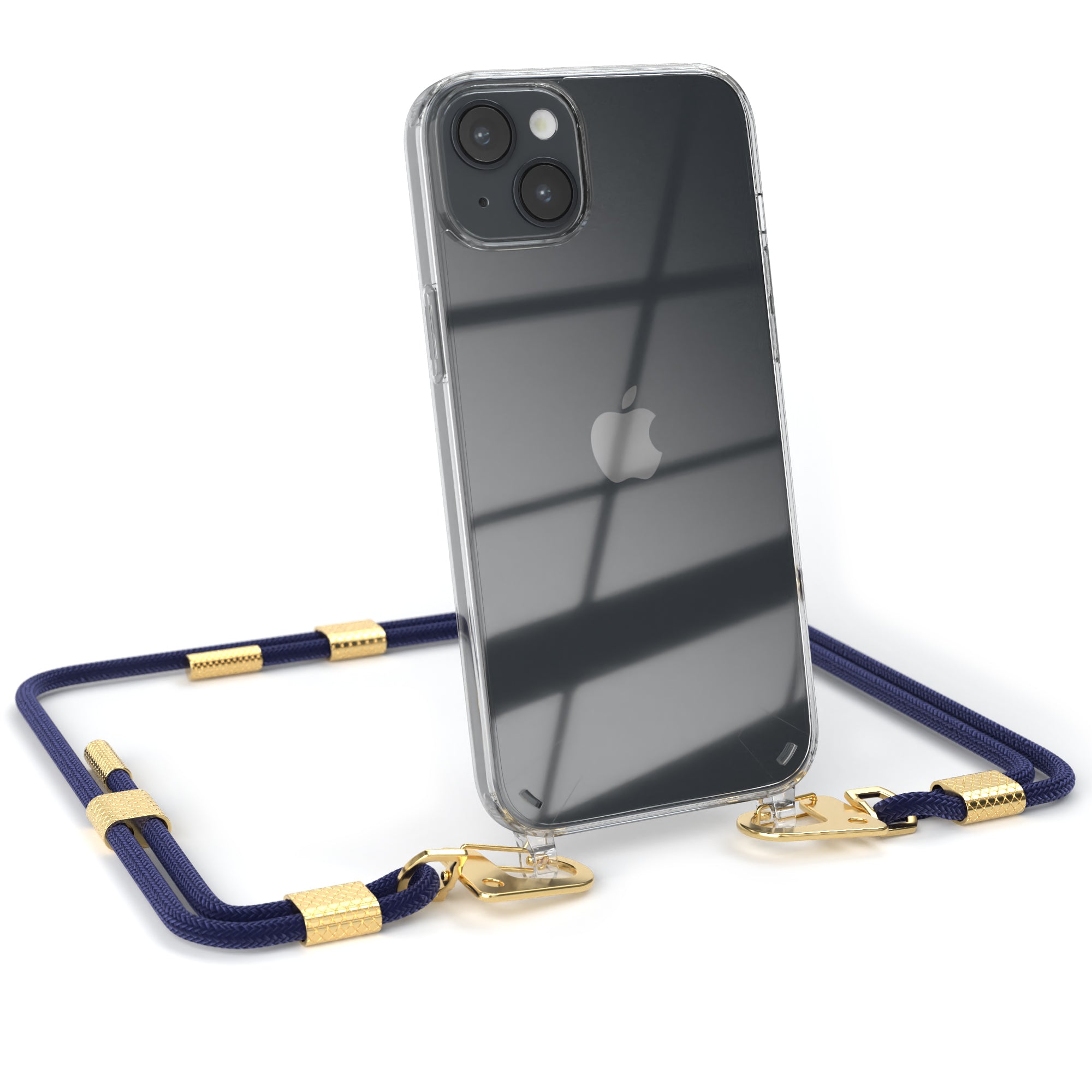 iPhone 14 Plus Hülle + Kordel mit Karabinern
