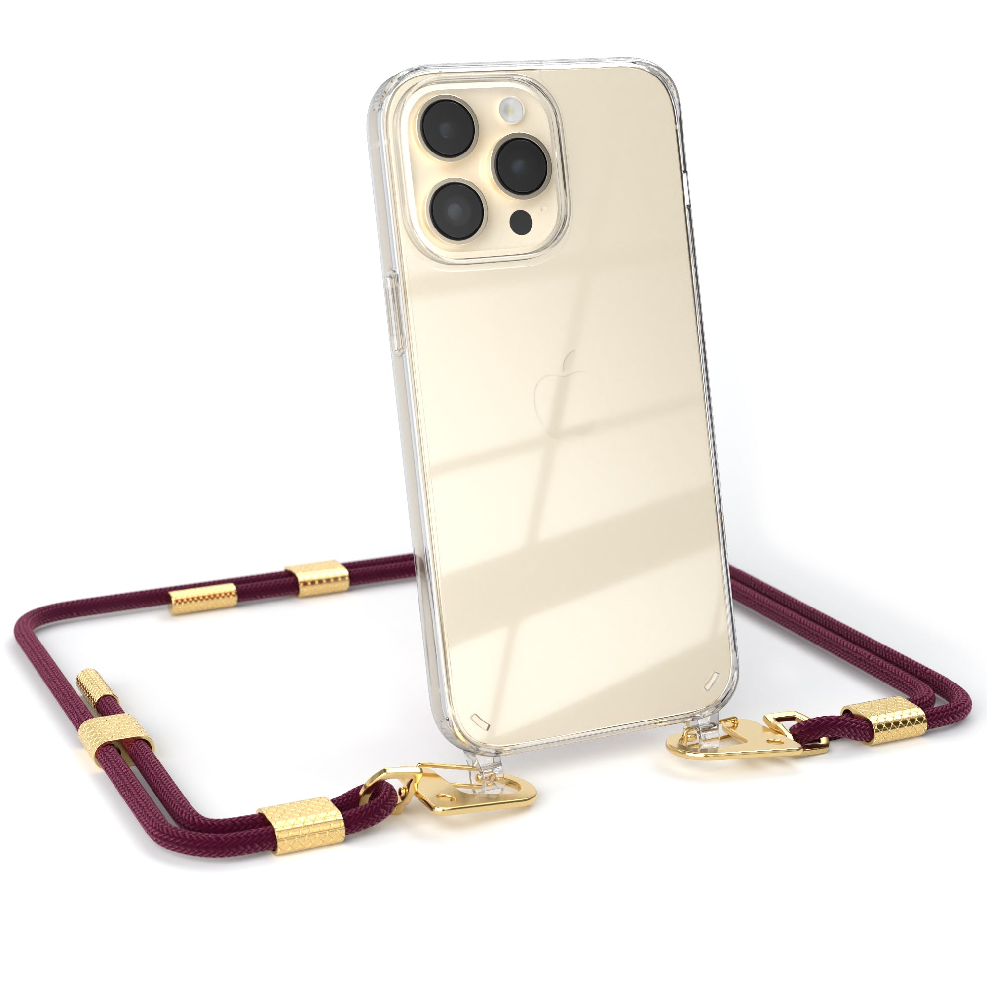 iPhone 14 Pro Max Hülle + Kordel mit Karabinern