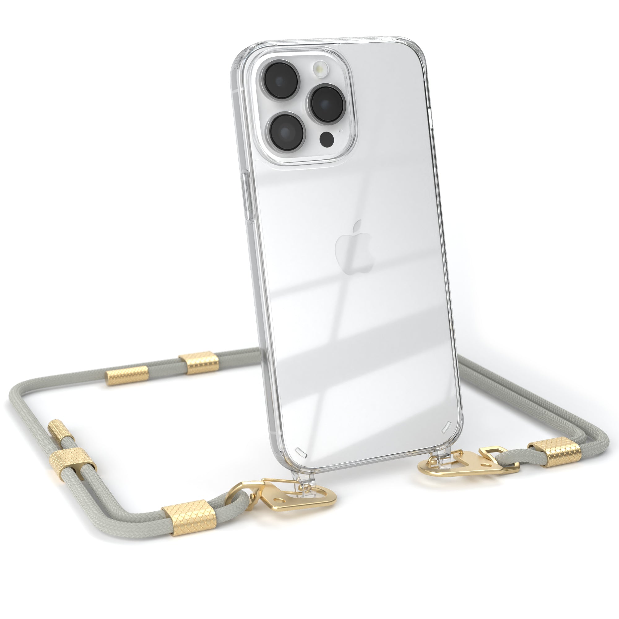 iPhone 14 Pro Max Hülle + Kordel mit Karabinern
