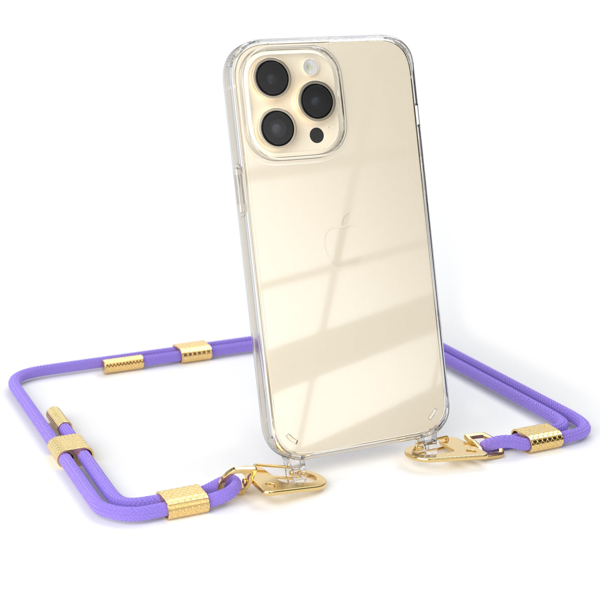 iPhone 14 Pro Max Hülle + Kordel mit Karabinern