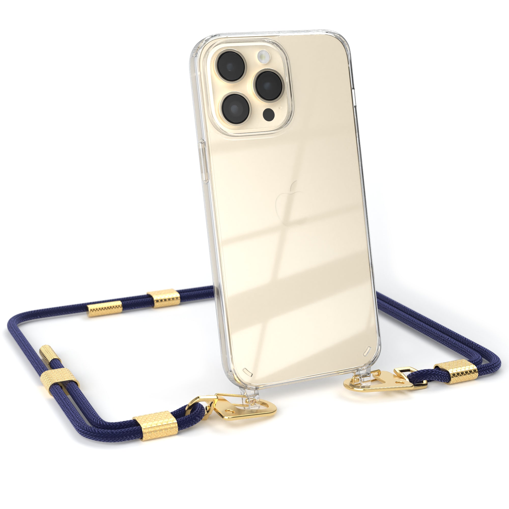iPhone 14 Pro Max Hülle + Kordel mit Karabinern