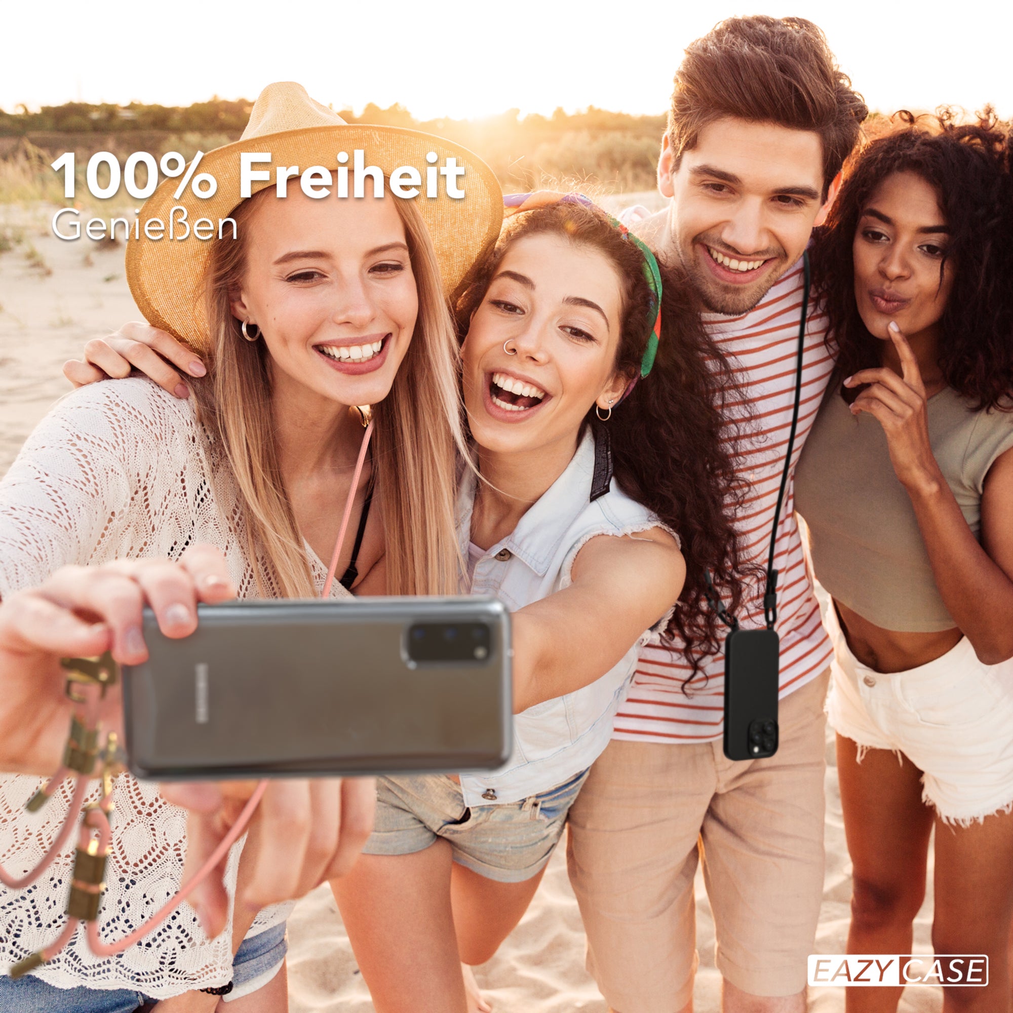 Galaxy S20 / 5G Hülle + Kordel mit Karabinern