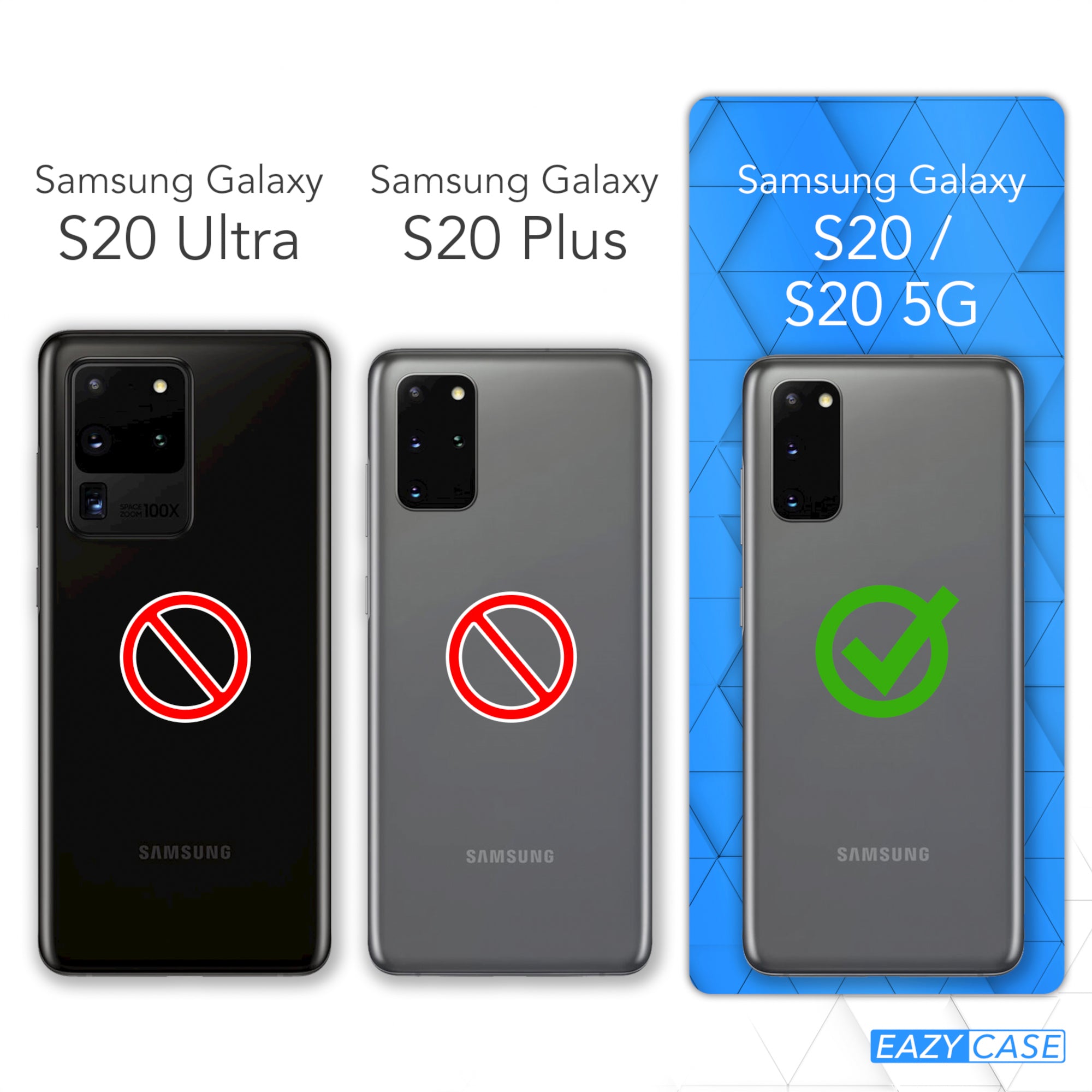 Galaxy S20 / 5G Hülle + Kordel mit Karabinern