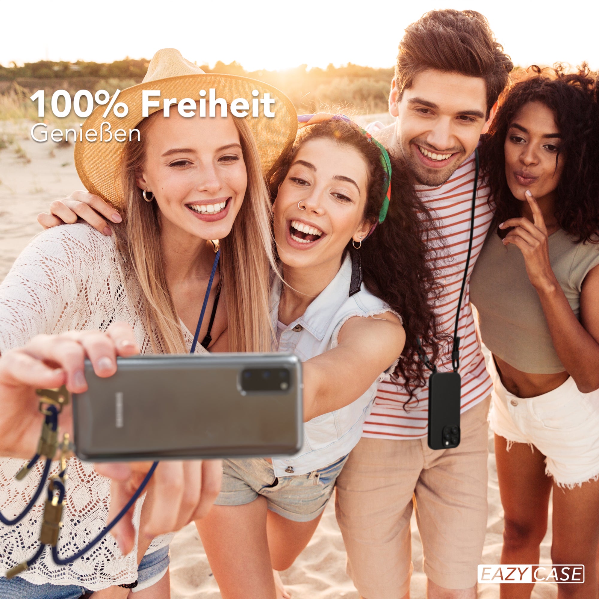 Galaxy S20 / 5G Hülle + Kordel mit Karabinern