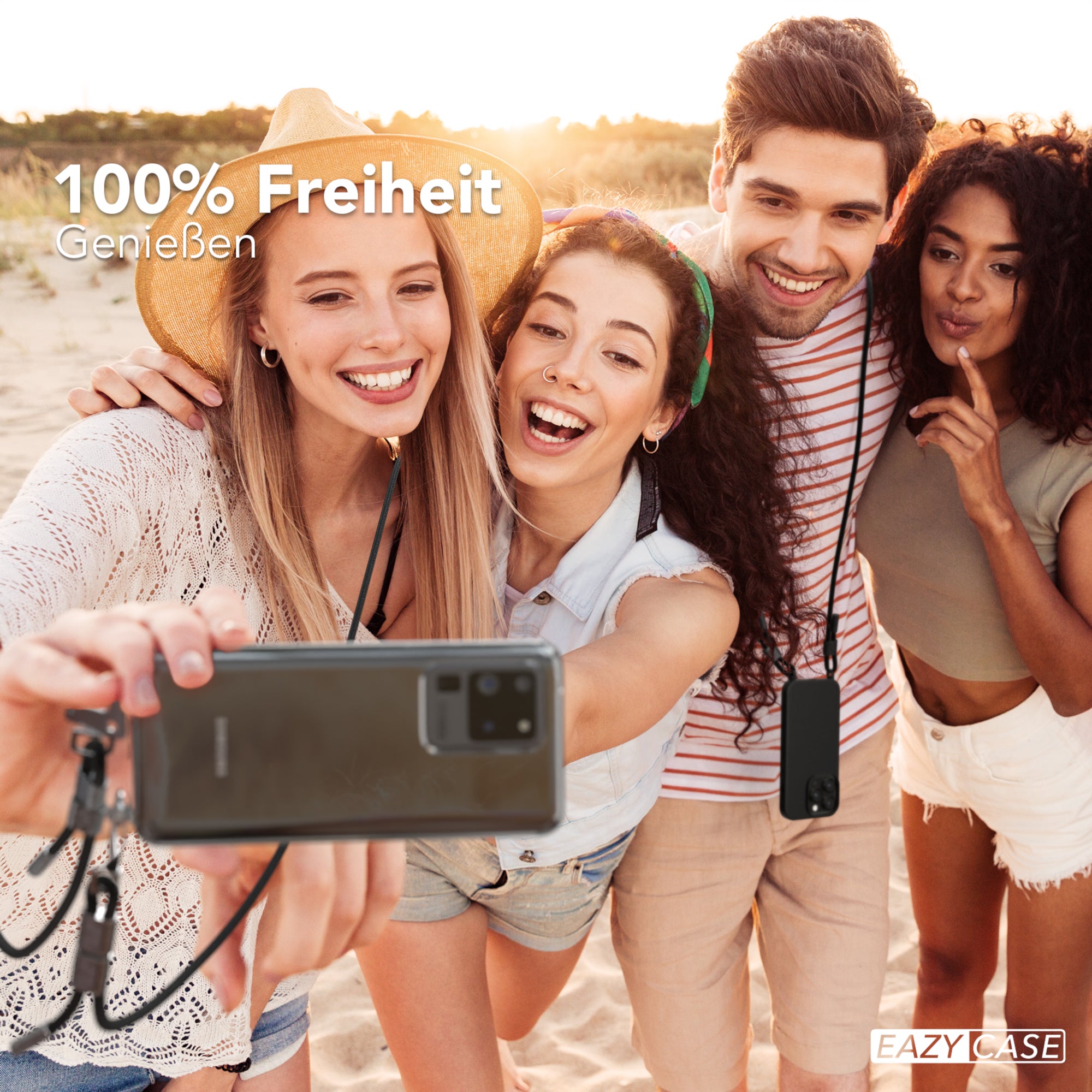 Galaxy S20 Ultra / 5G Hülle + Kordel mit Karabinern