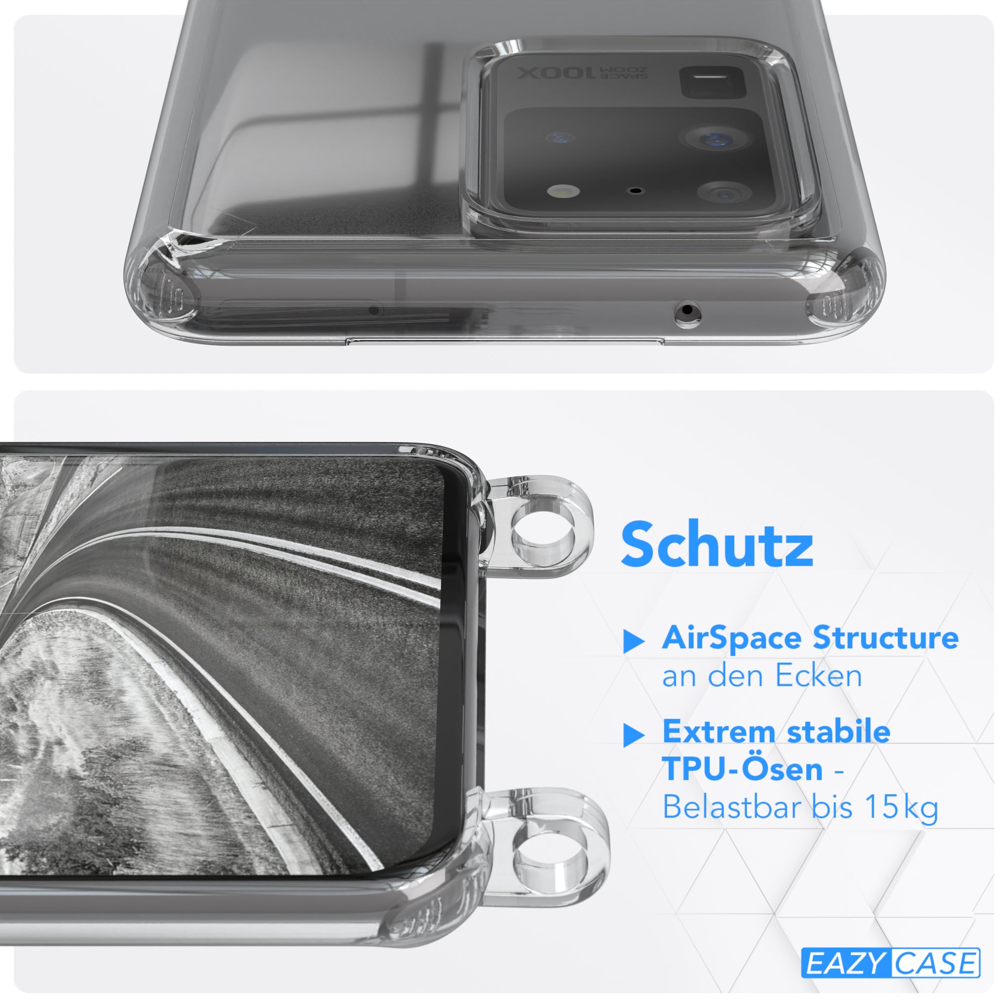 Galaxy S20 Ultra / 5G Hülle + Kordel mit Karabinern