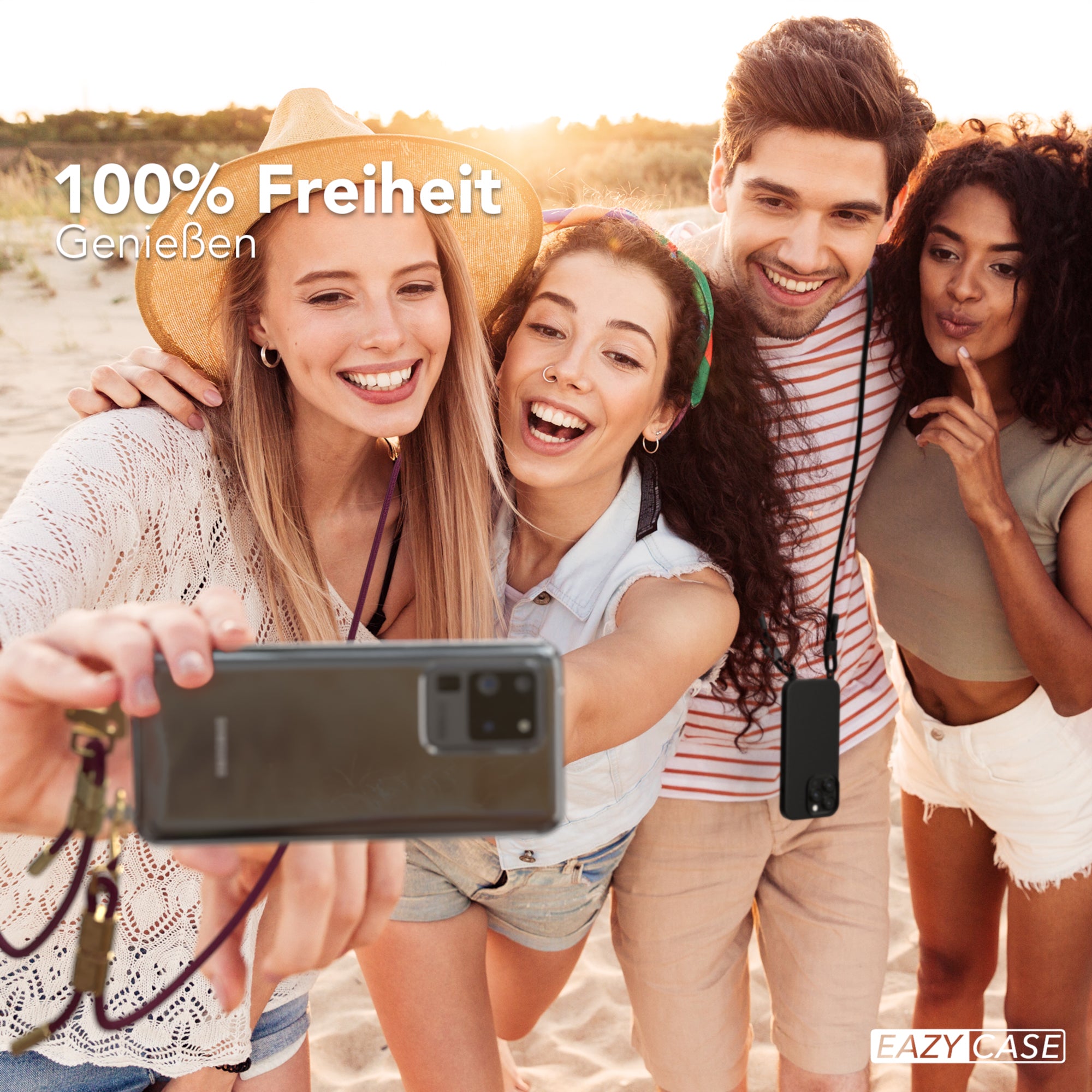 Galaxy S20 Ultra / 5G Hülle + Kordel mit Karabinern