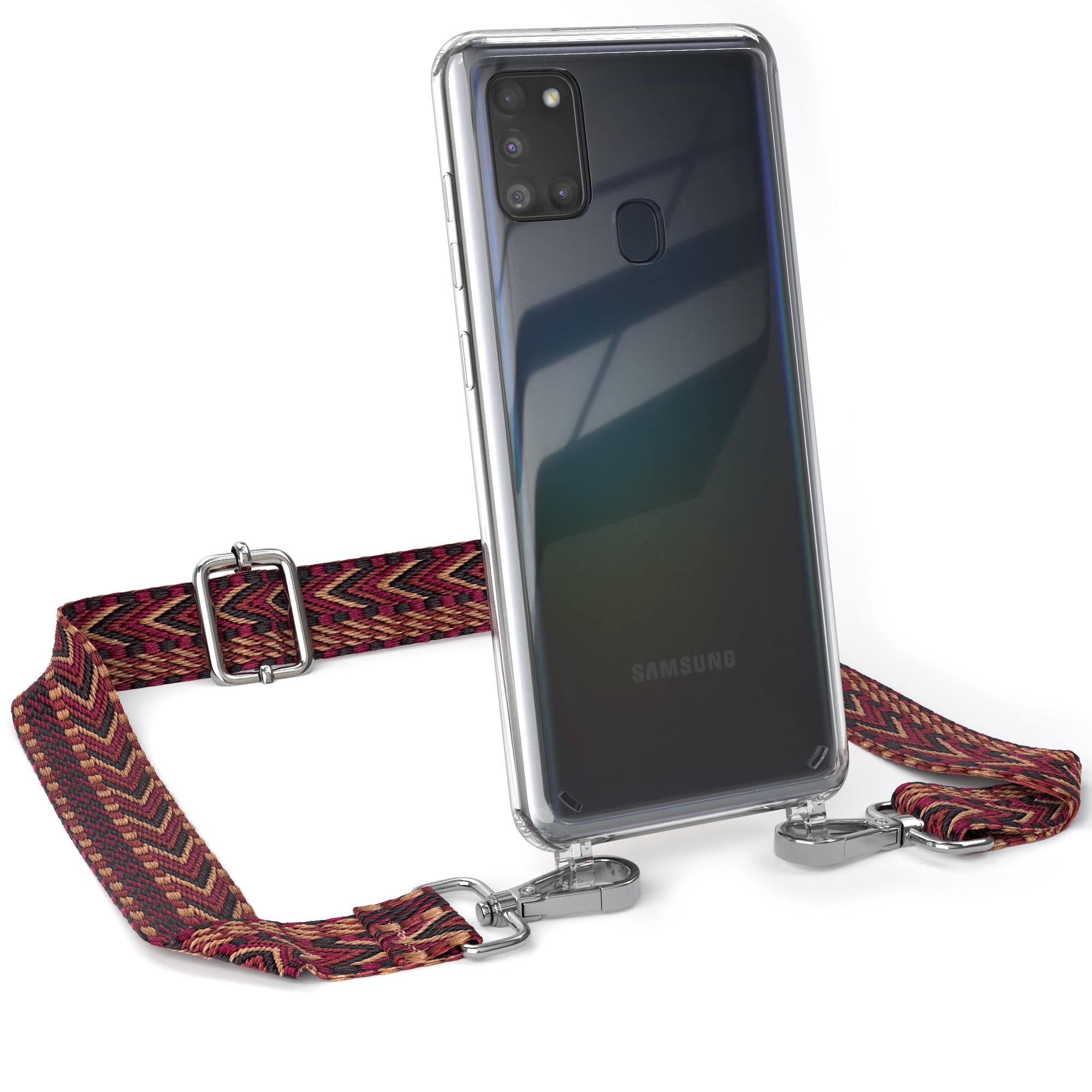 Samsung Galaxy A21s Handykette mit verstellbarem Boho Band zum Umhängen