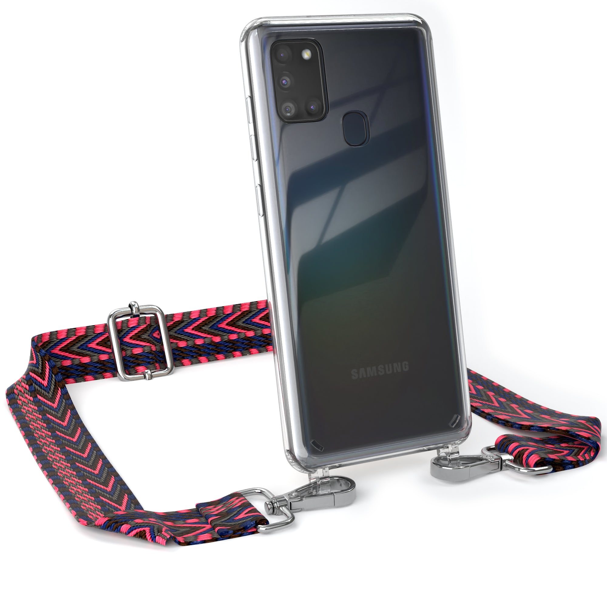 Samsung Galaxy A21s Handykette mit verstellbarem Boho Band zum Umhängen