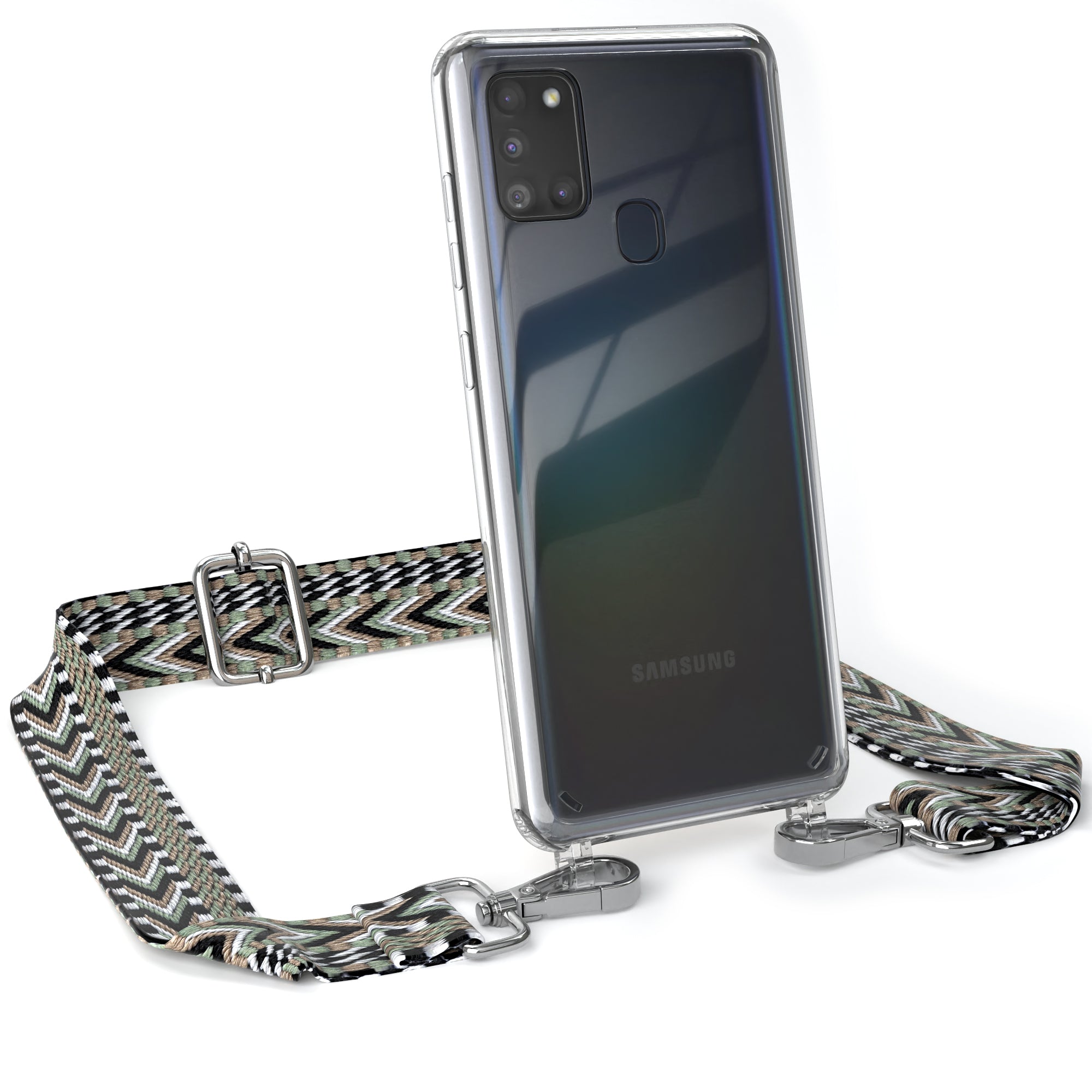 Samsung Galaxy A21s Handykette mit verstellbarem Boho Band zum Umhängen
