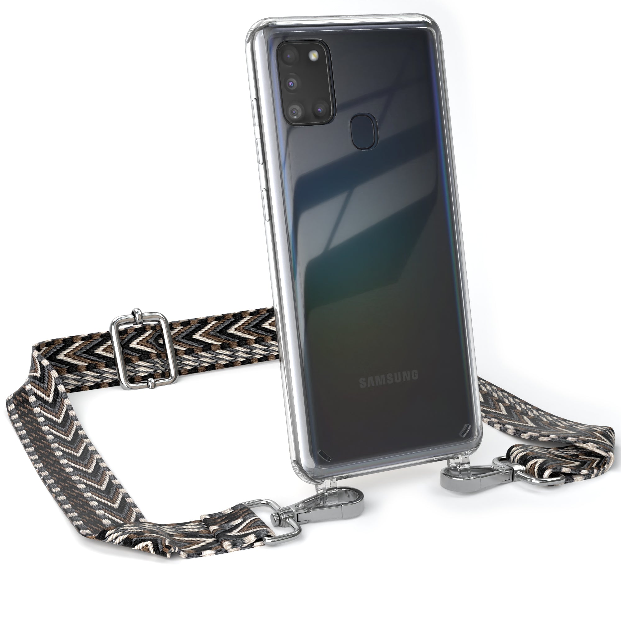 Samsung Galaxy A21s Handykette mit verstellbarem Boho Band zum Umhängen