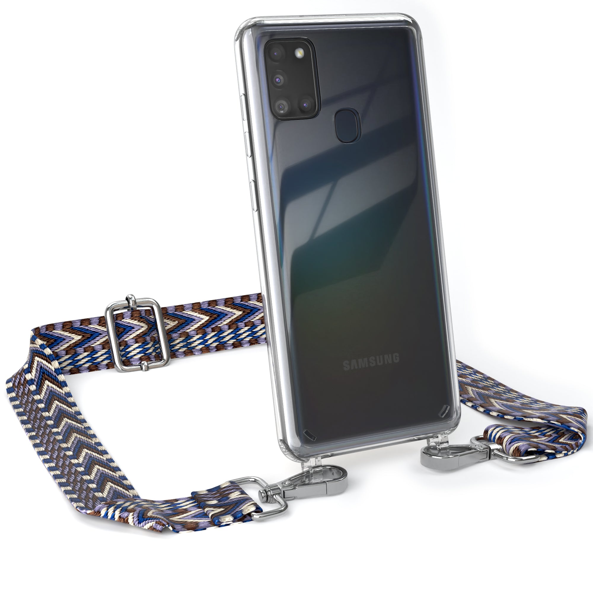 Samsung Galaxy A21s Handykette mit verstellbarem Boho Band zum Umhängen