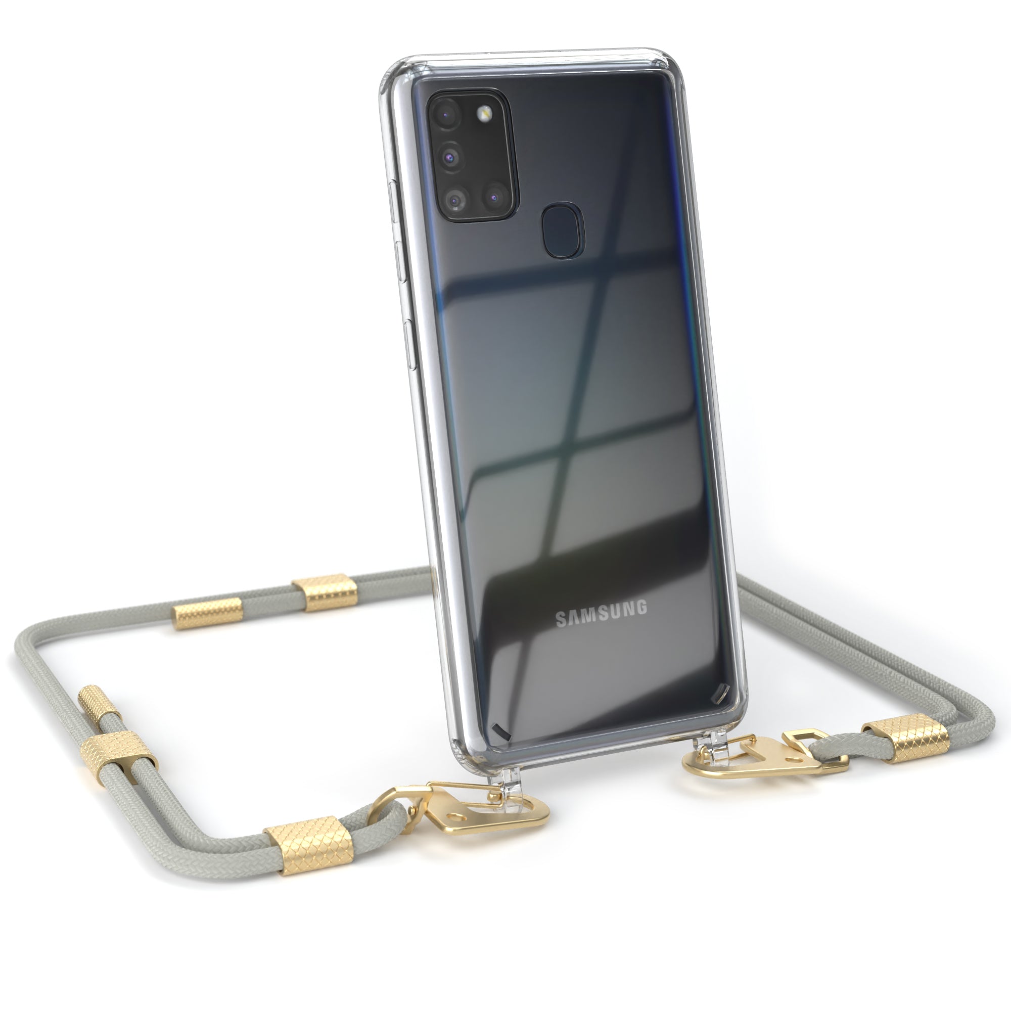 Galaxy A21s Hülle + Kordel mit Karabinern