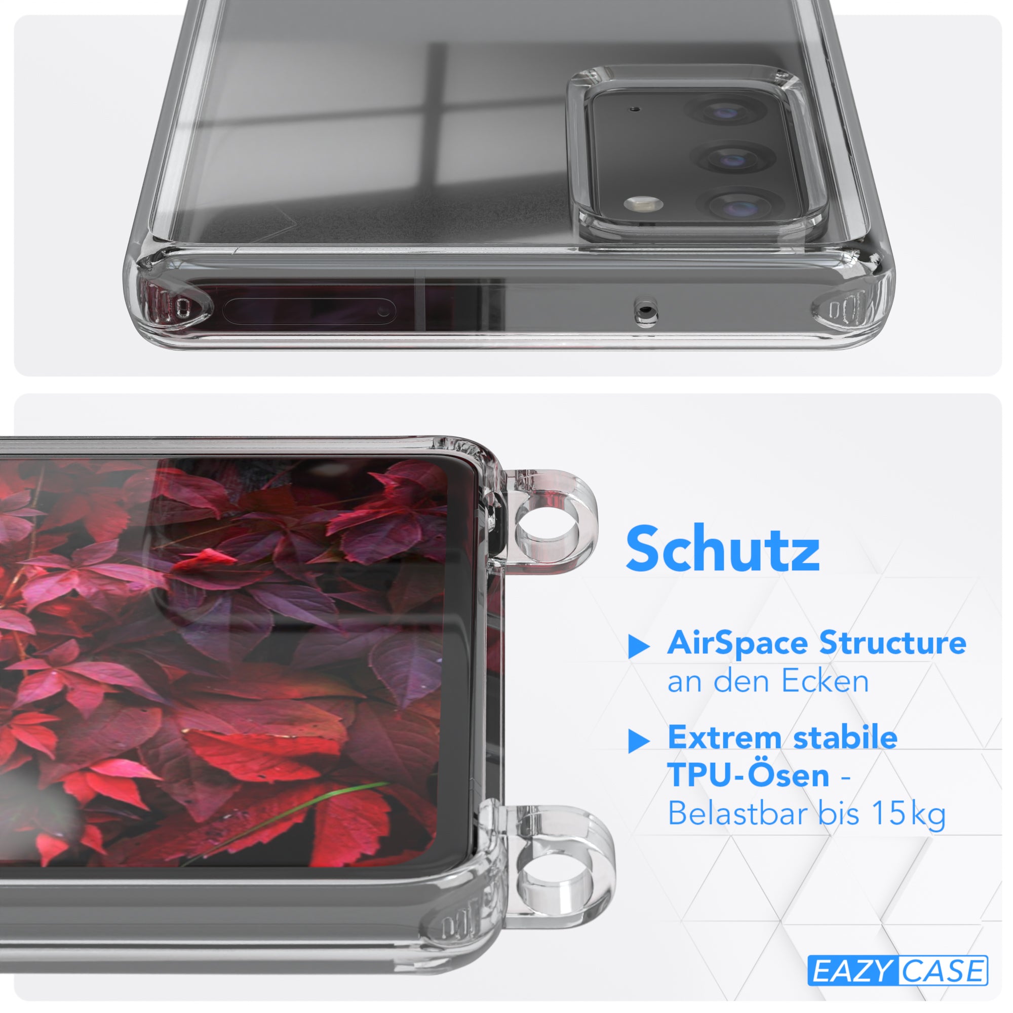 Galaxy Note 20 Hülle + Kordel mit Karabinern