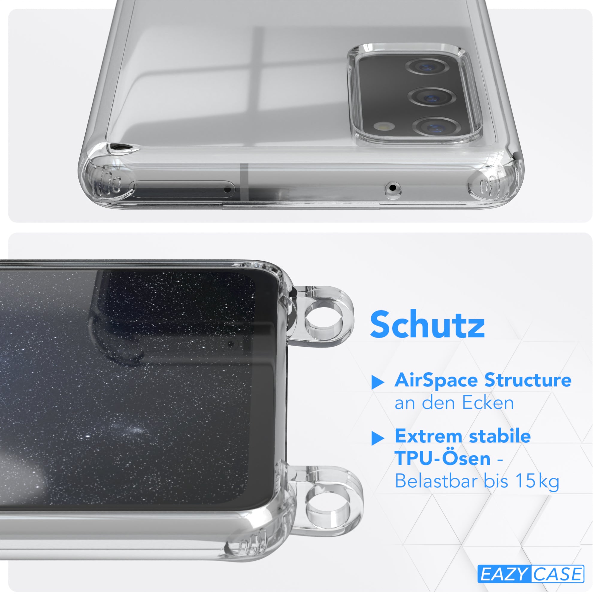 Galaxy S20 FE / S20 FE 5G Hülle + Kordel mit Karabinern