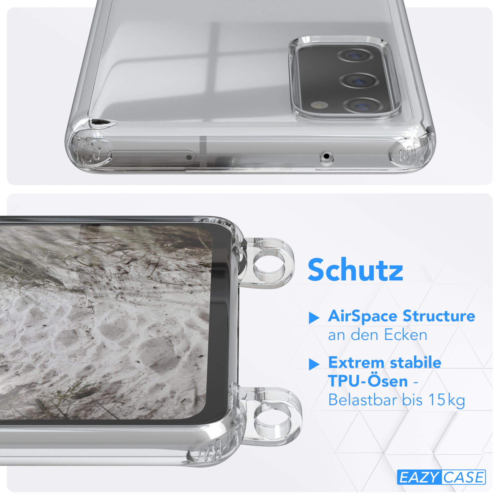 Galaxy S20 FE / S20 FE 5G Hülle + Kordel mit Karabinern