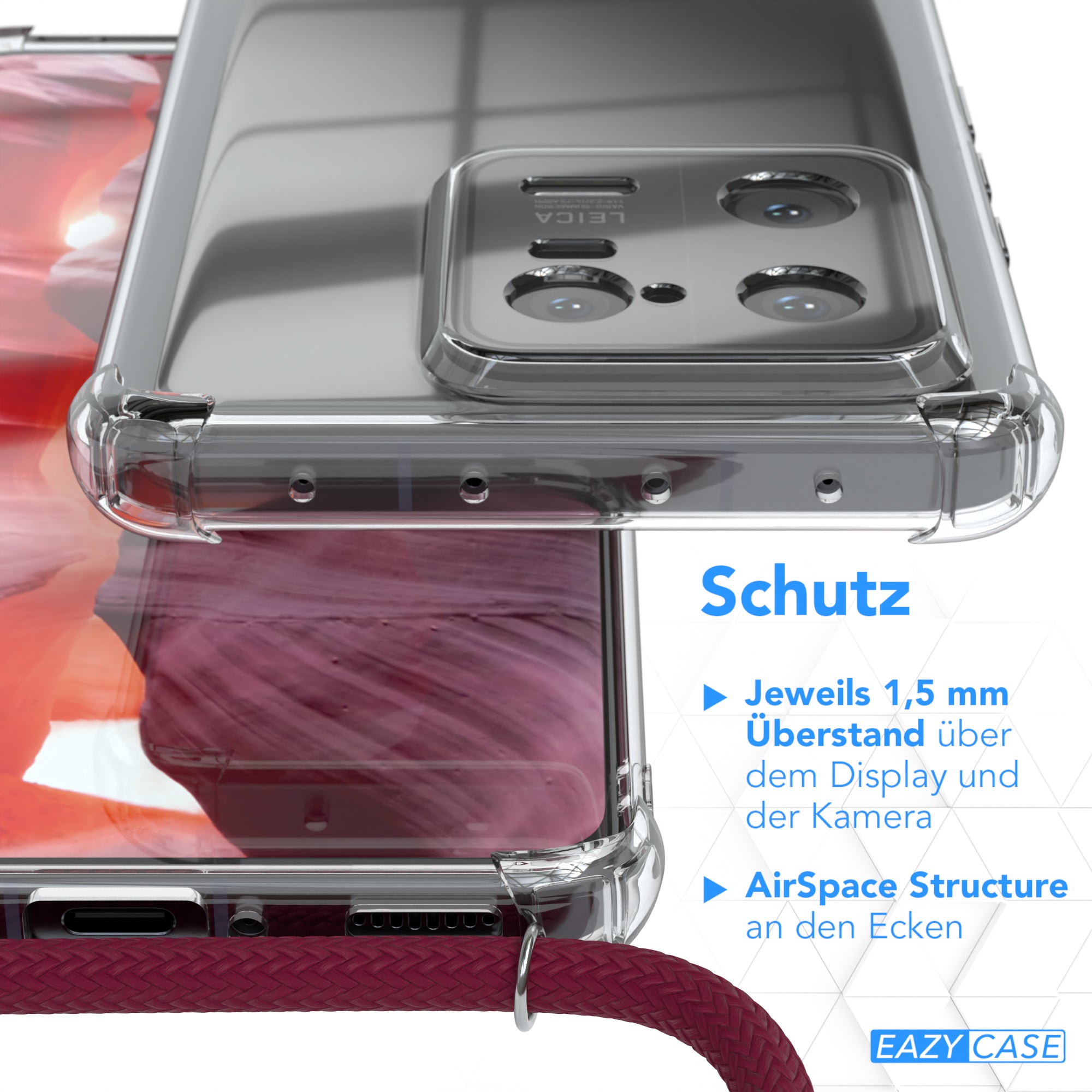 Xiaomi 13 Pro transparente Hülle + Kordel