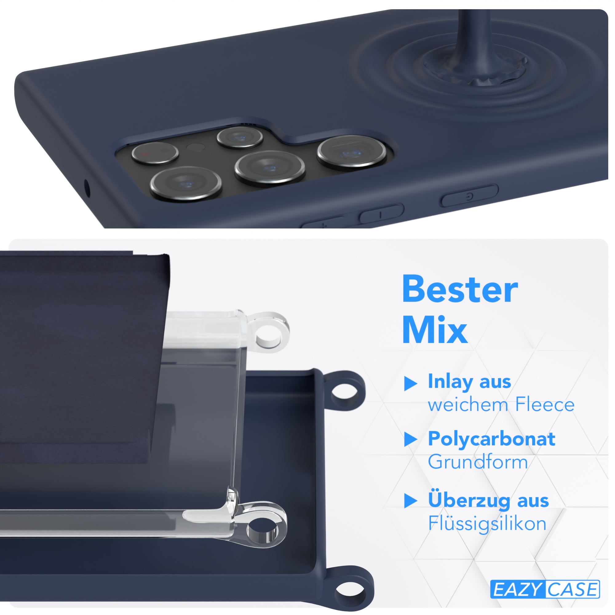 Galaxy S22 Ultra 5G Silikonhülle + Kordel