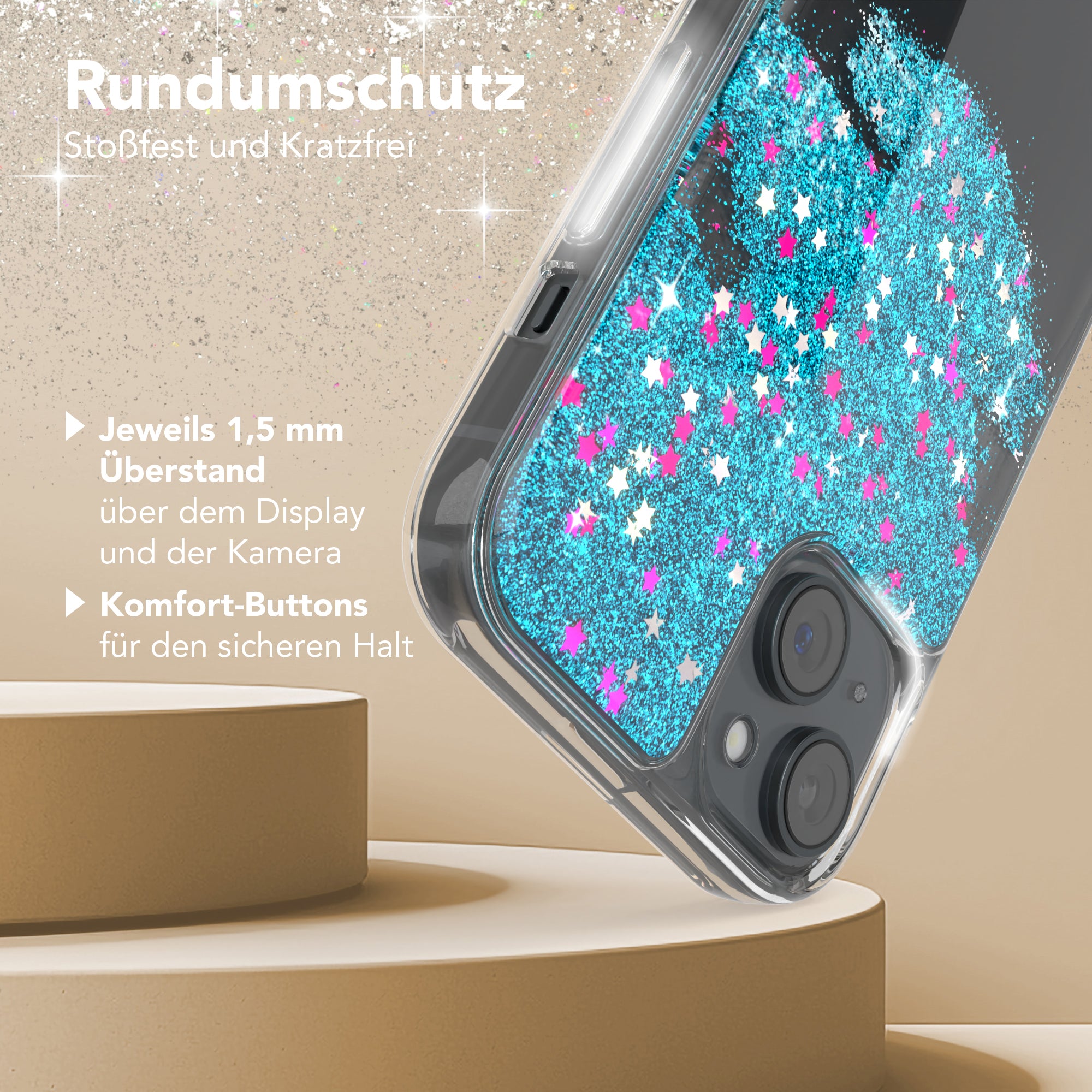 iPhone 15 Plus Glitzerhülle