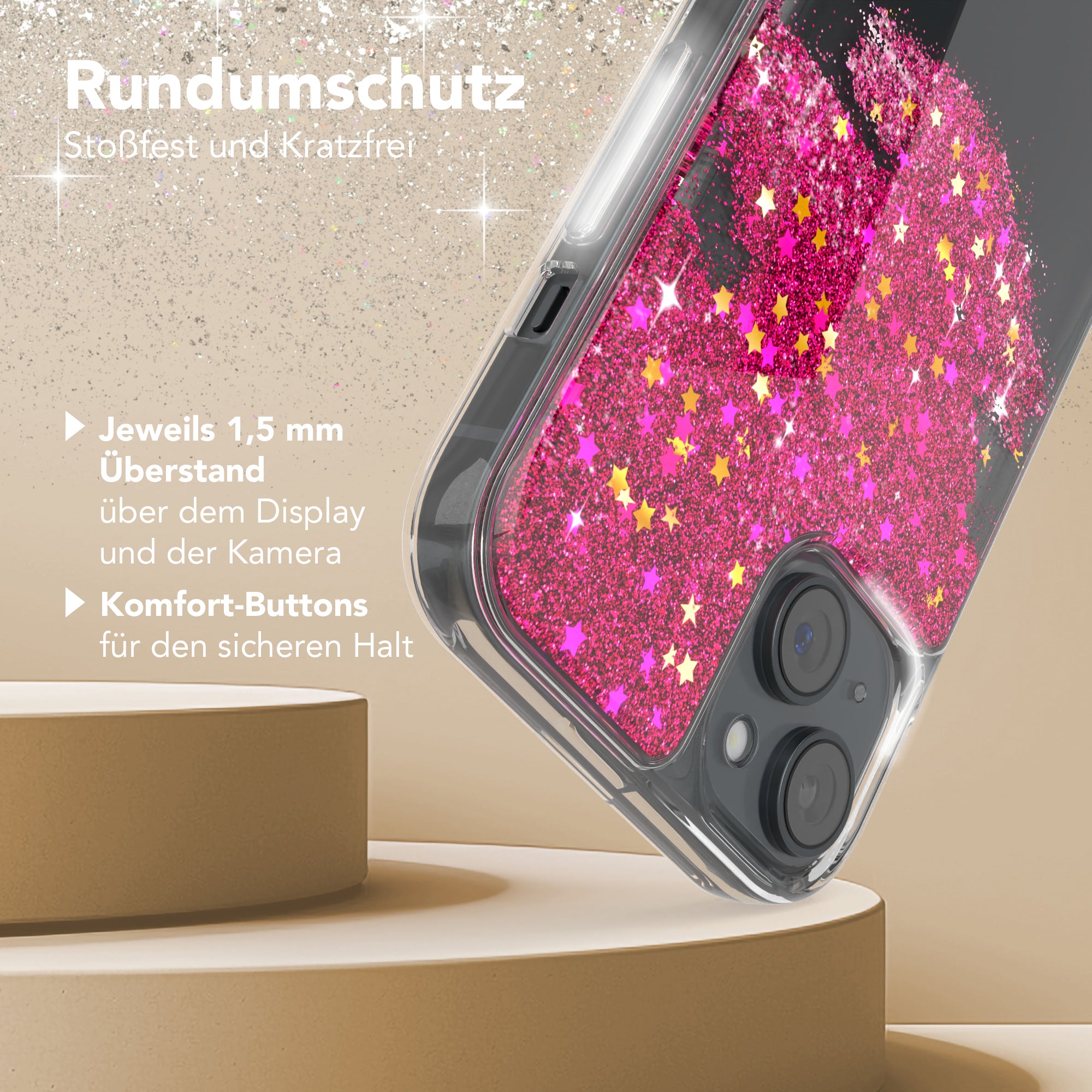 iPhone 15 Plus Glitzerhülle