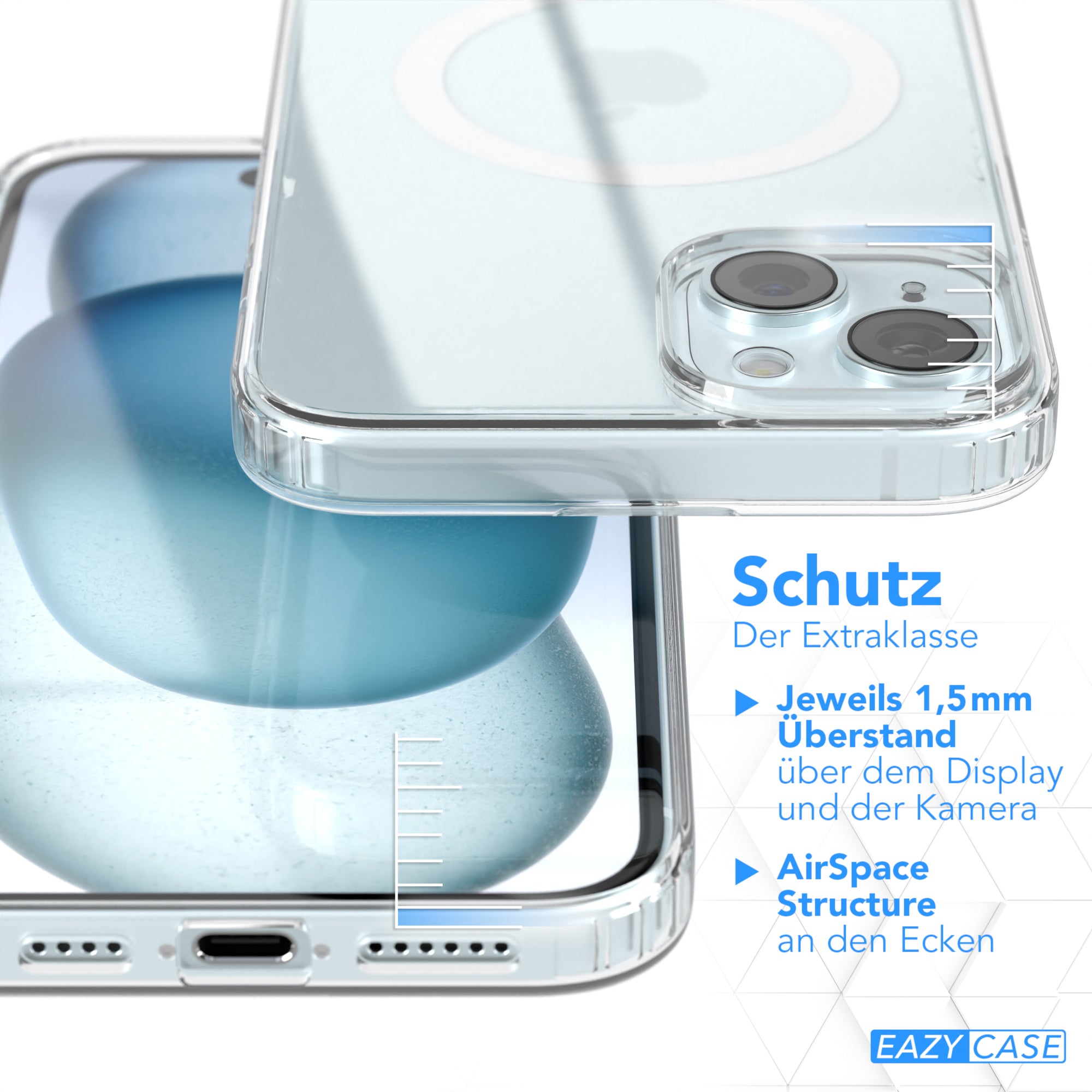 iPhone 15 Plus transparente Hülle mit MagSafe
