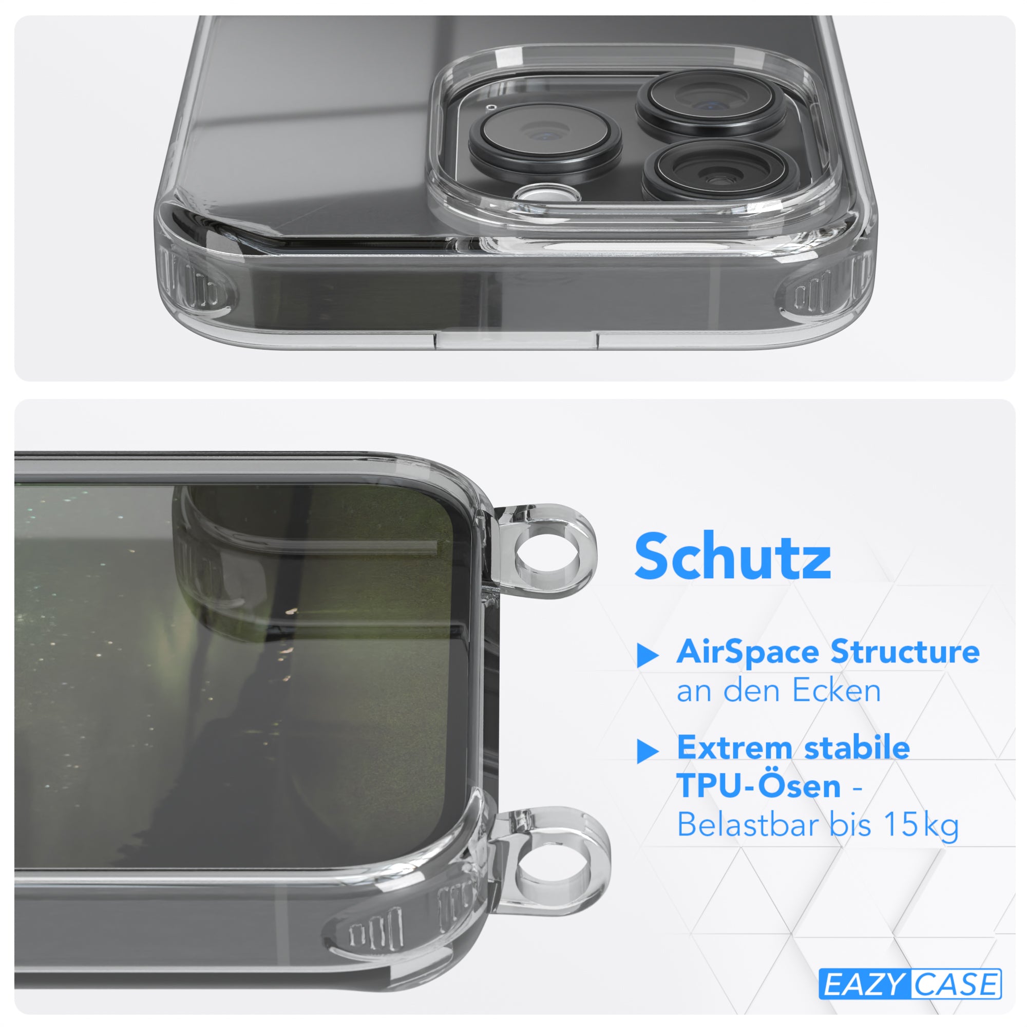 iPhone 15 Pro transparente Hülle + Kordel