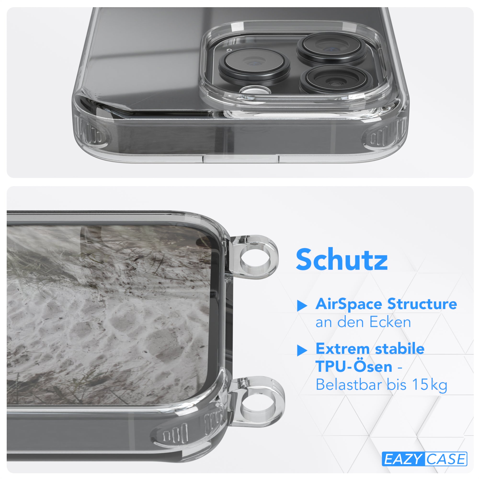 iPhone 15 Pro transparente Hülle + Kordel