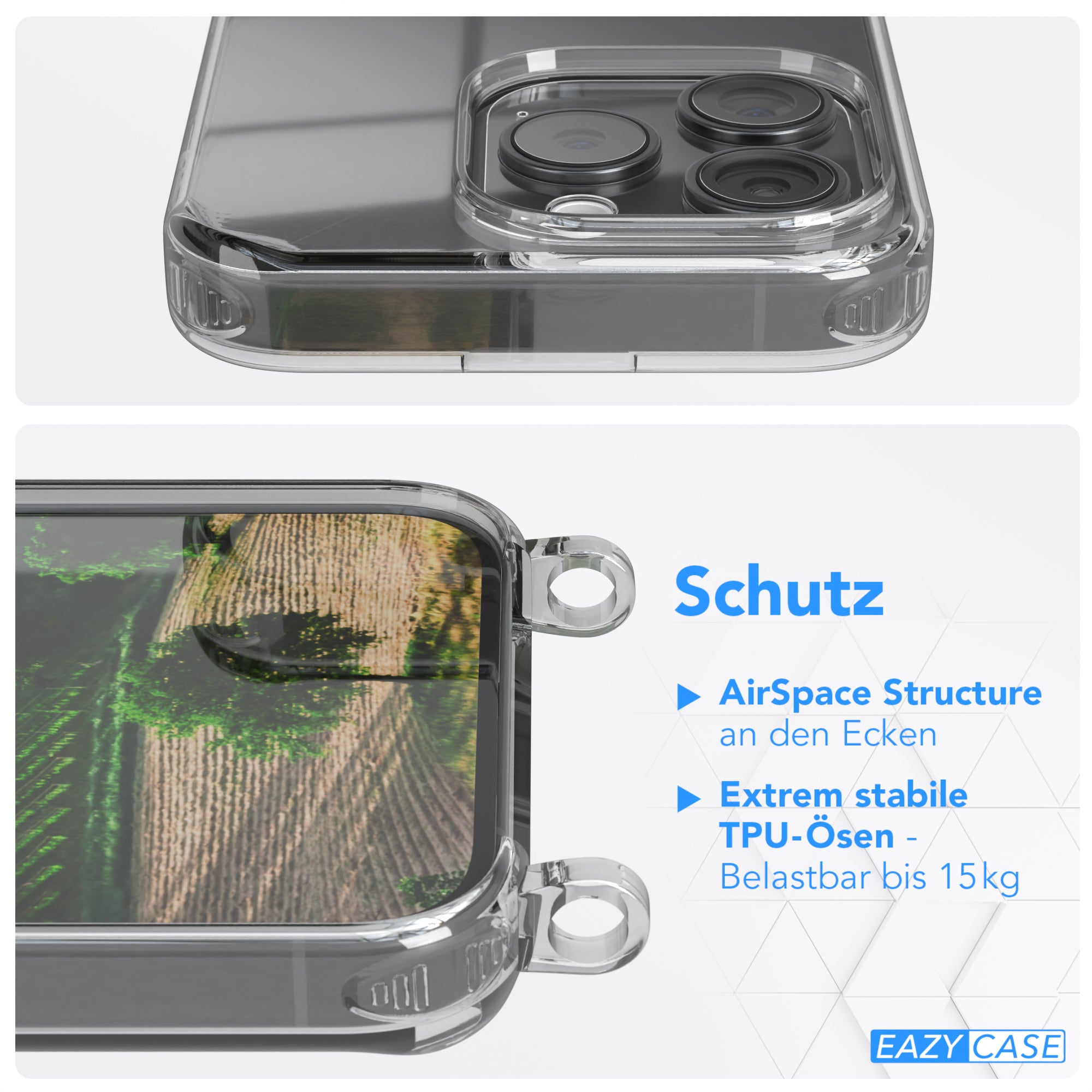 iPhone 15 Pro transparente Hülle + Kordel