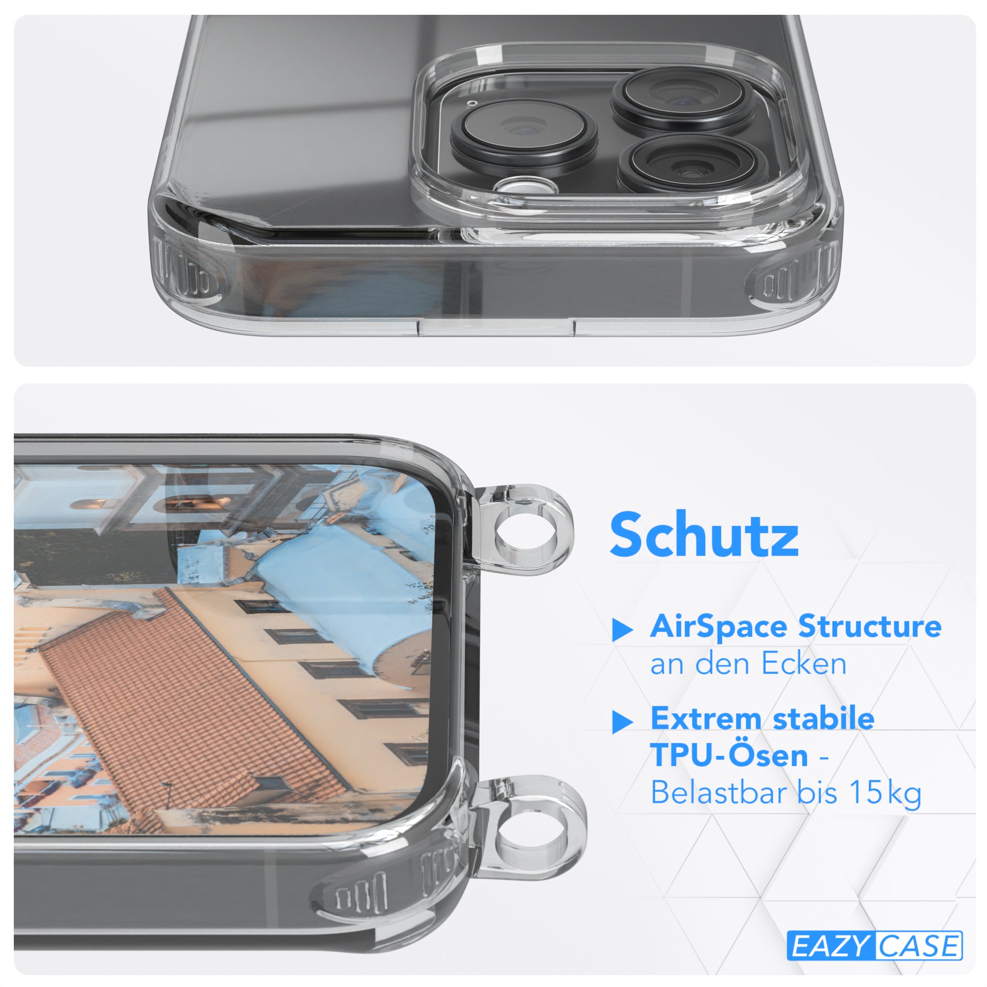 iPhone 15 Pro transparente Hülle + Kordel