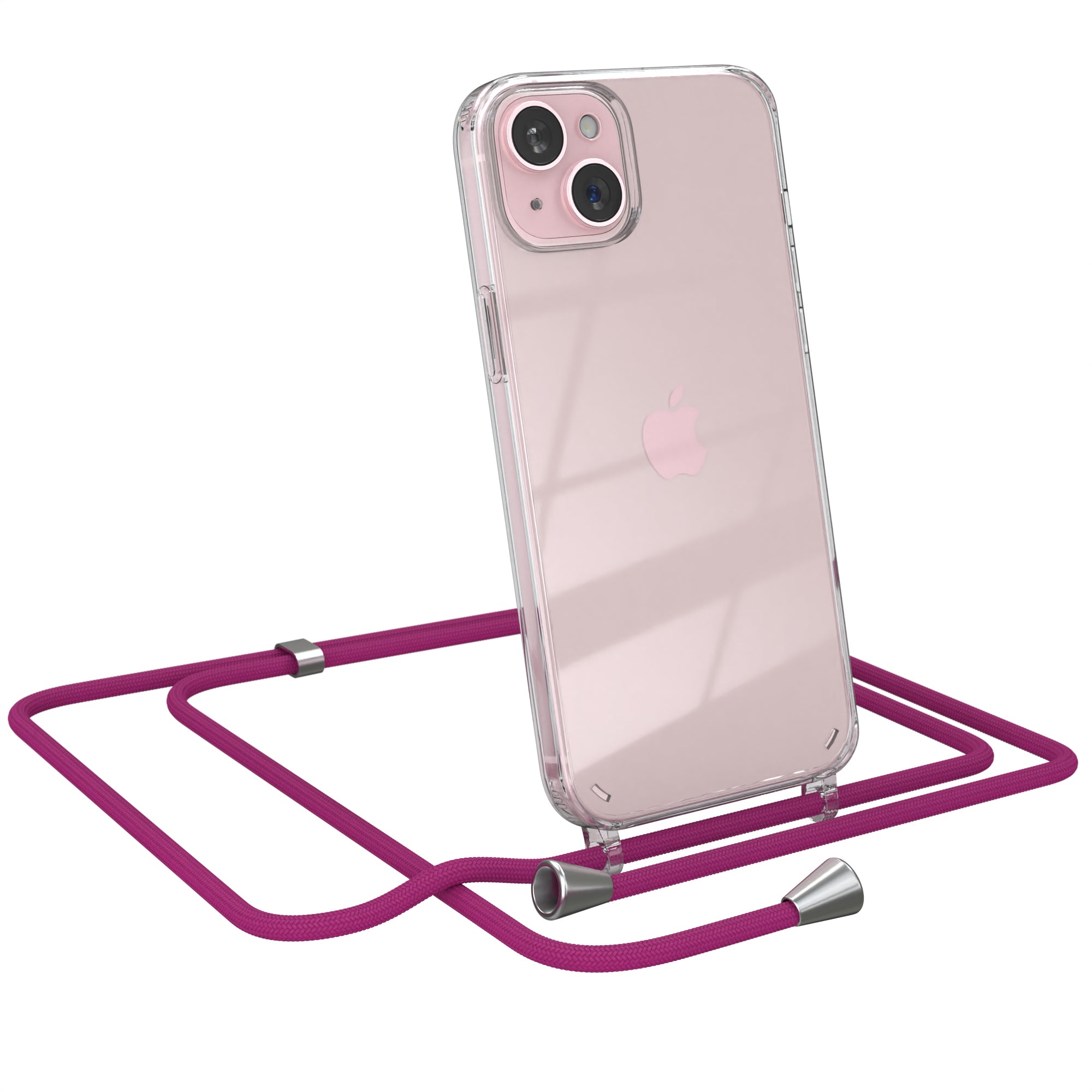 iPhone 15 Plus transparente Hülle + Kordel