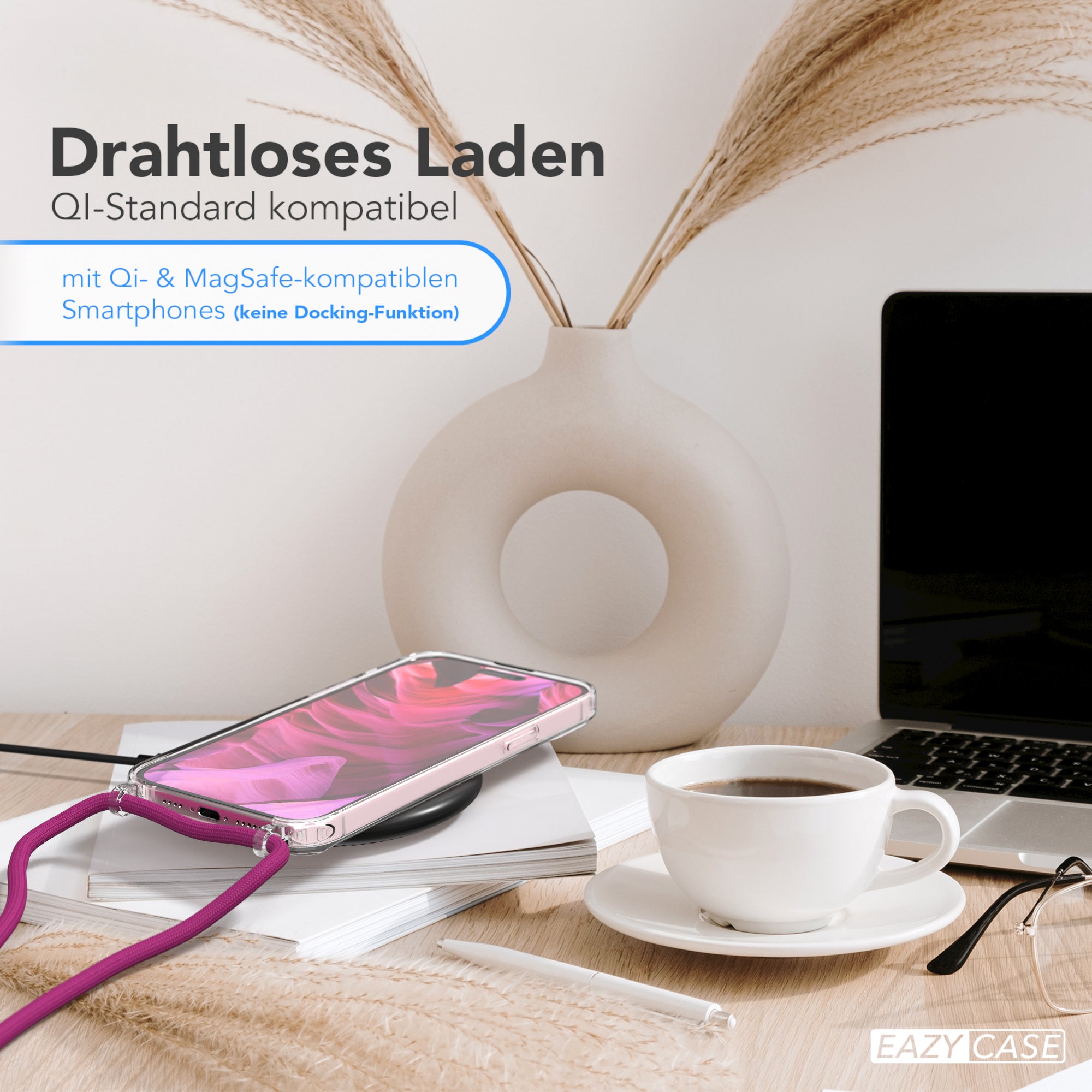 iPhone 15 Plus transparente Hülle + Kordel