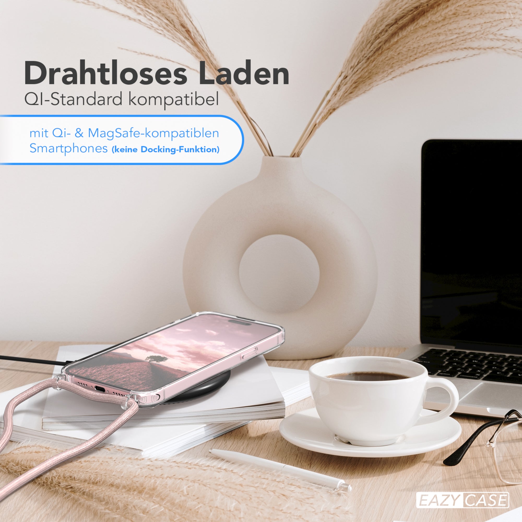 iPhone 15 Plus transparente Hülle + Kordel