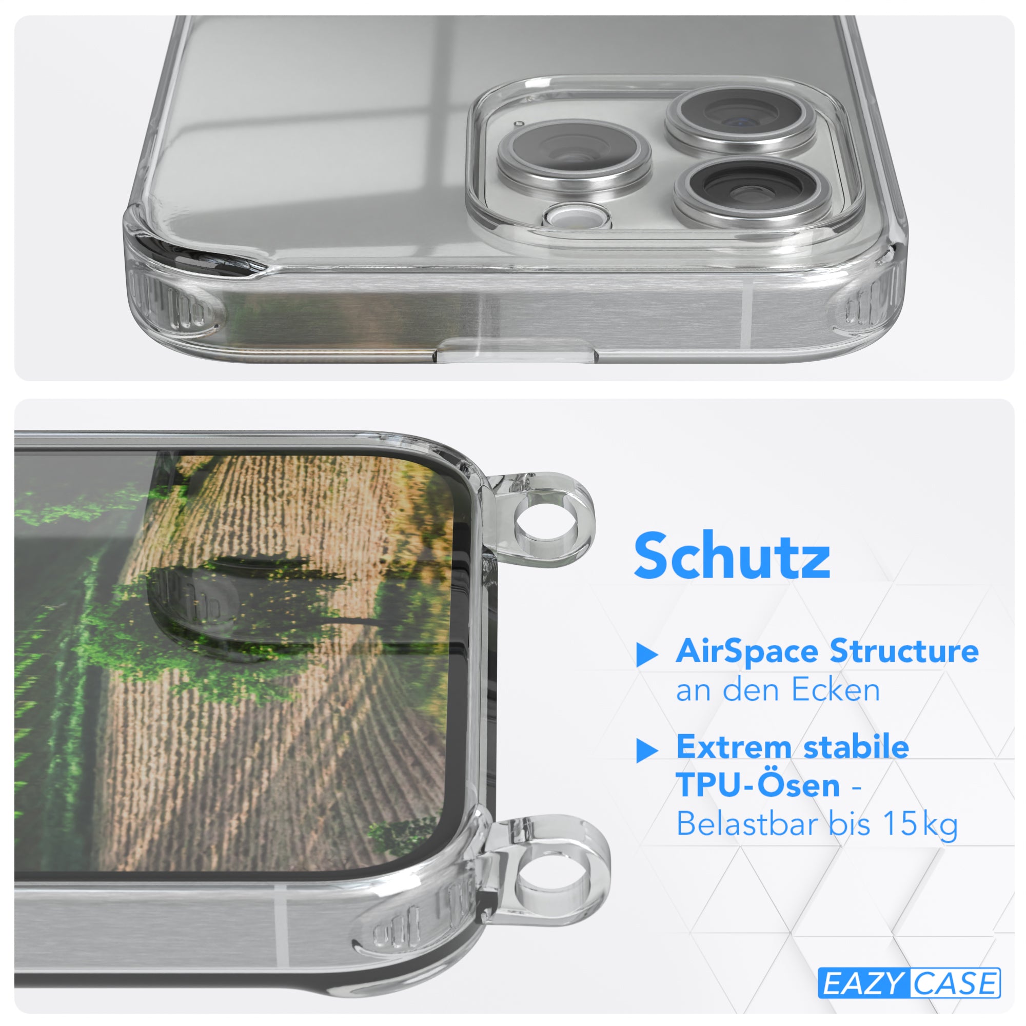 iPhone 15 Pro Max transparente Hülle + Kordel