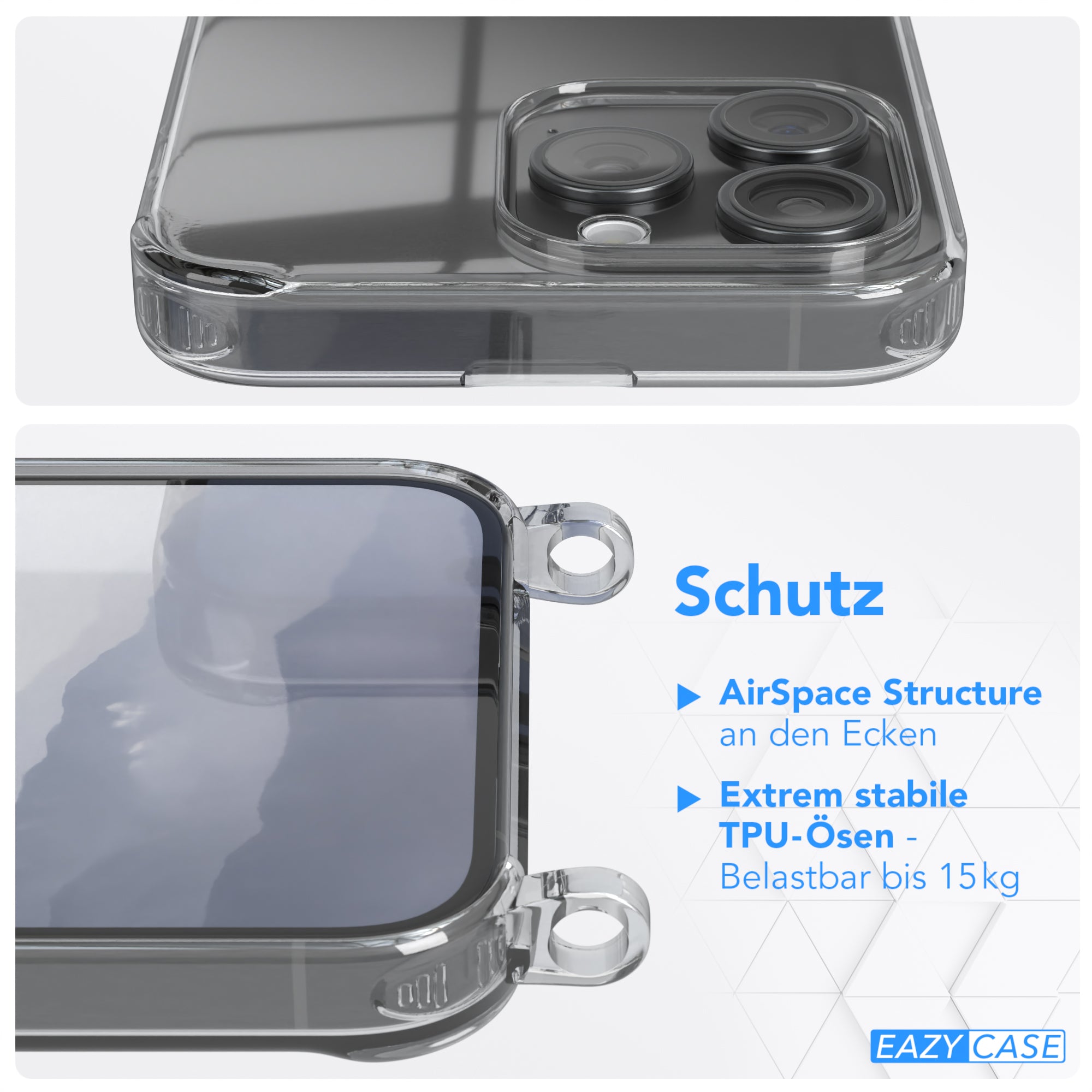 iPhone 15 Pro Max transparente Hülle + Kordel