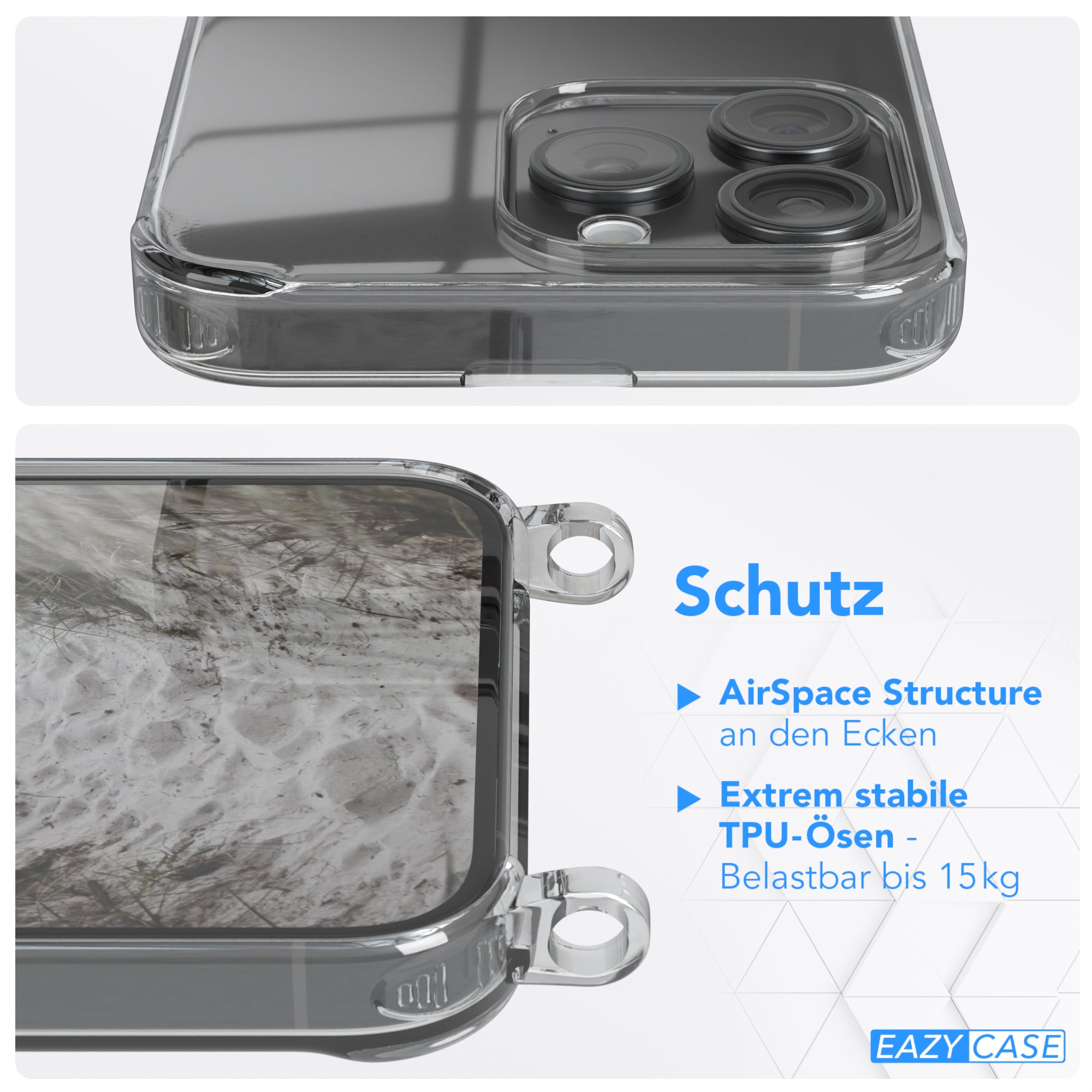 iPhone 15 Pro Max transparente Hülle + Kordel