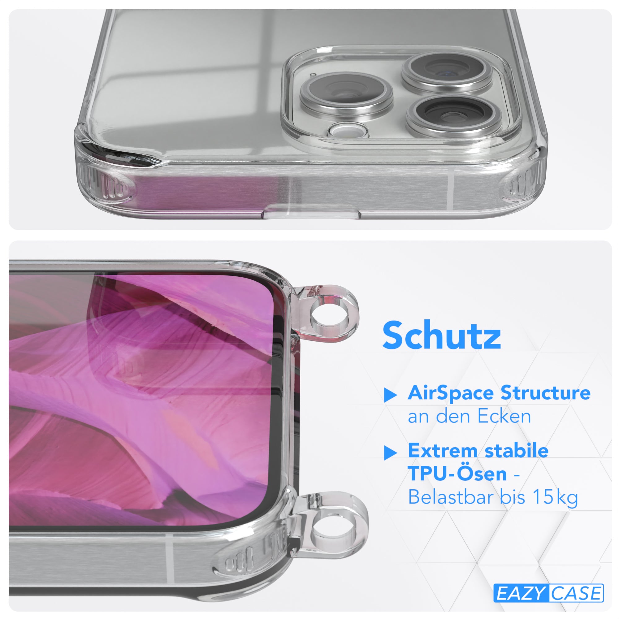 iPhone 15 Pro Max transparente Hülle + Kordel