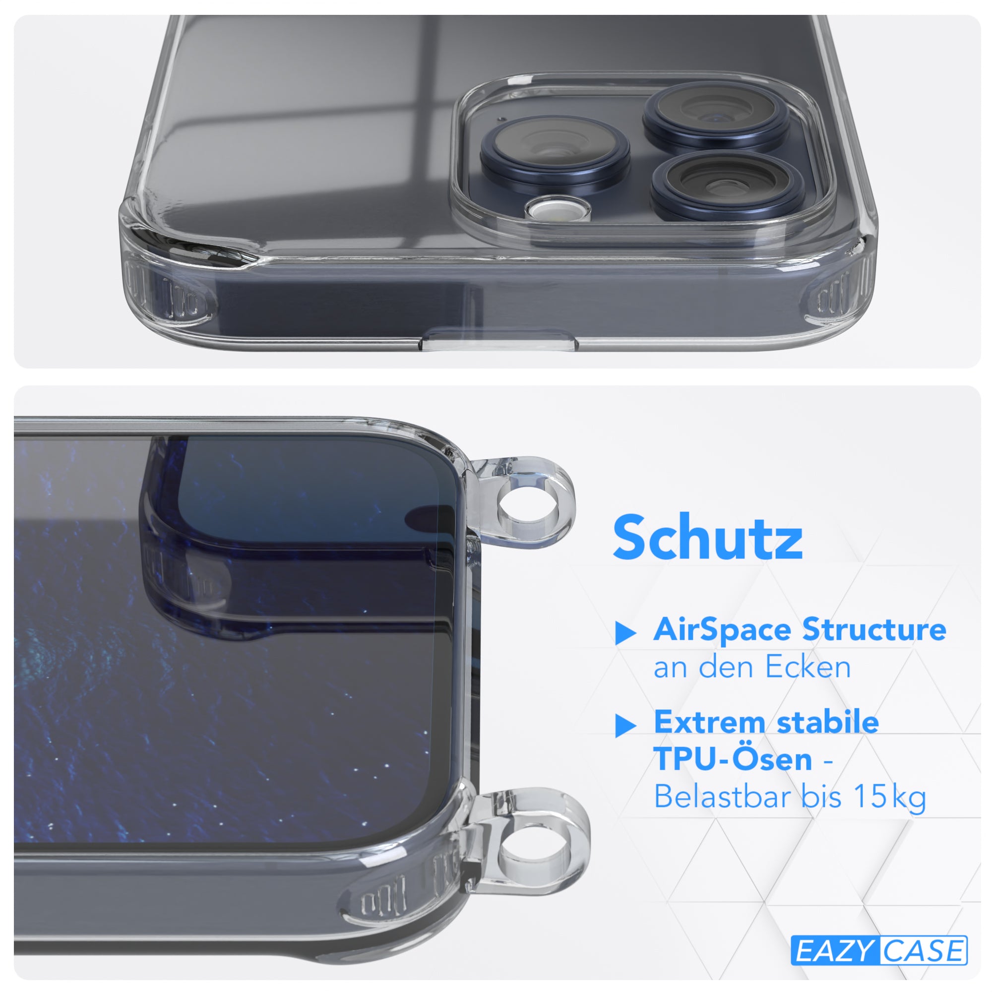 iPhone 15 Pro Max transparente Hülle + Kordel