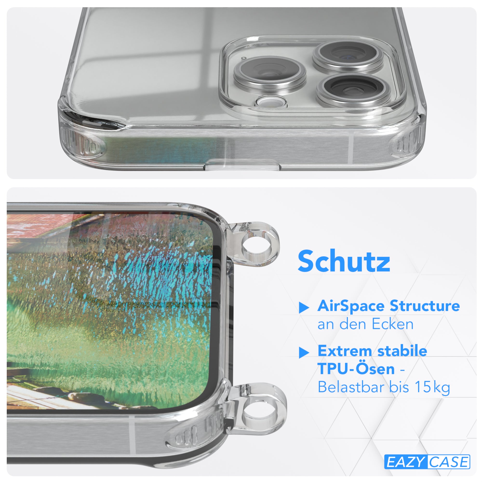 iPhone 15 Pro Max transparente Hülle + Kordel