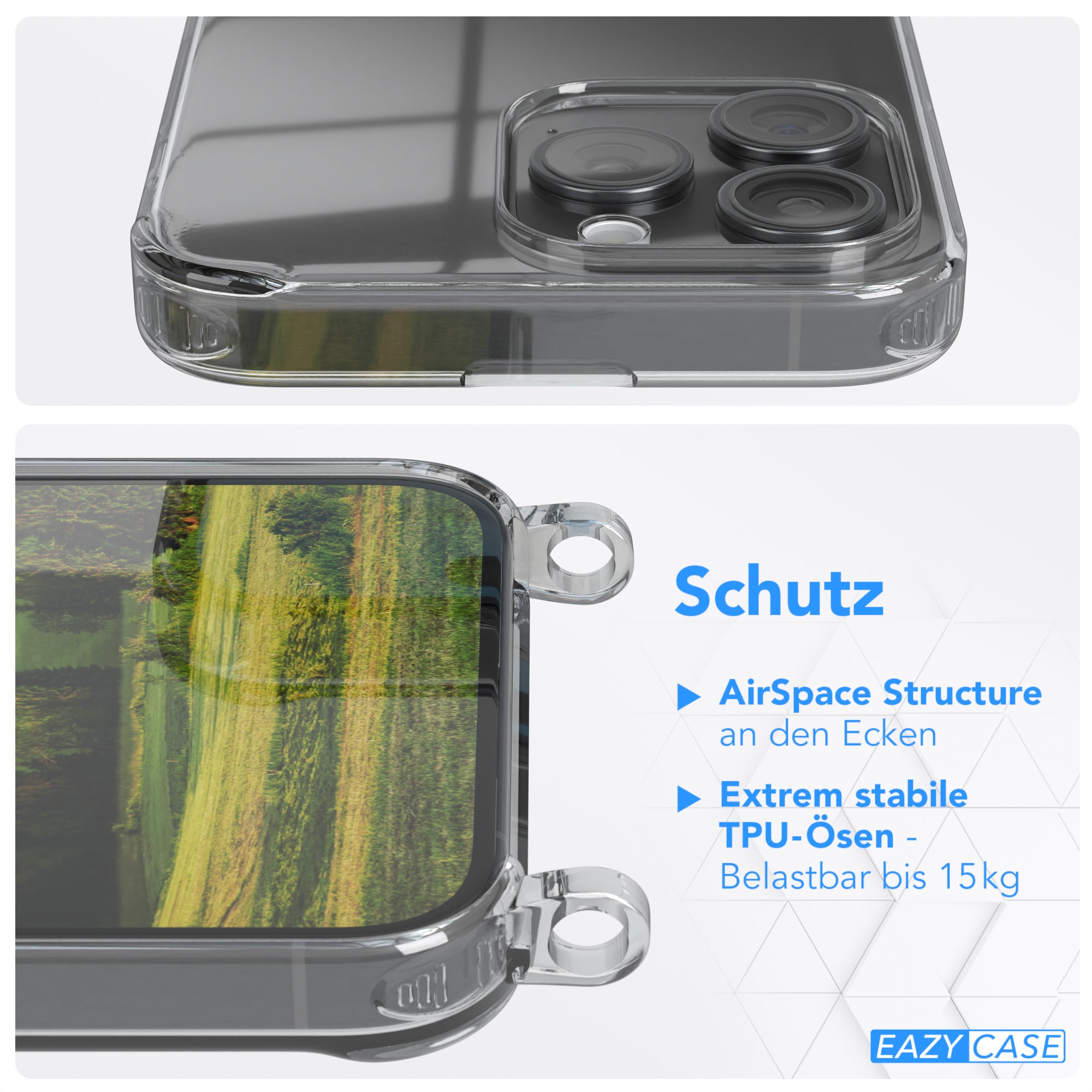 iPhone 15 Pro Max transparente Hülle + Kordel