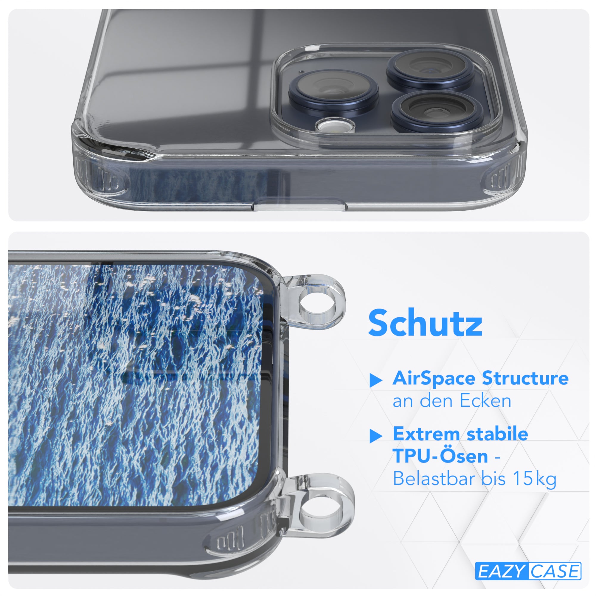 iPhone 15 Pro Max transparente Hülle + Kordel
