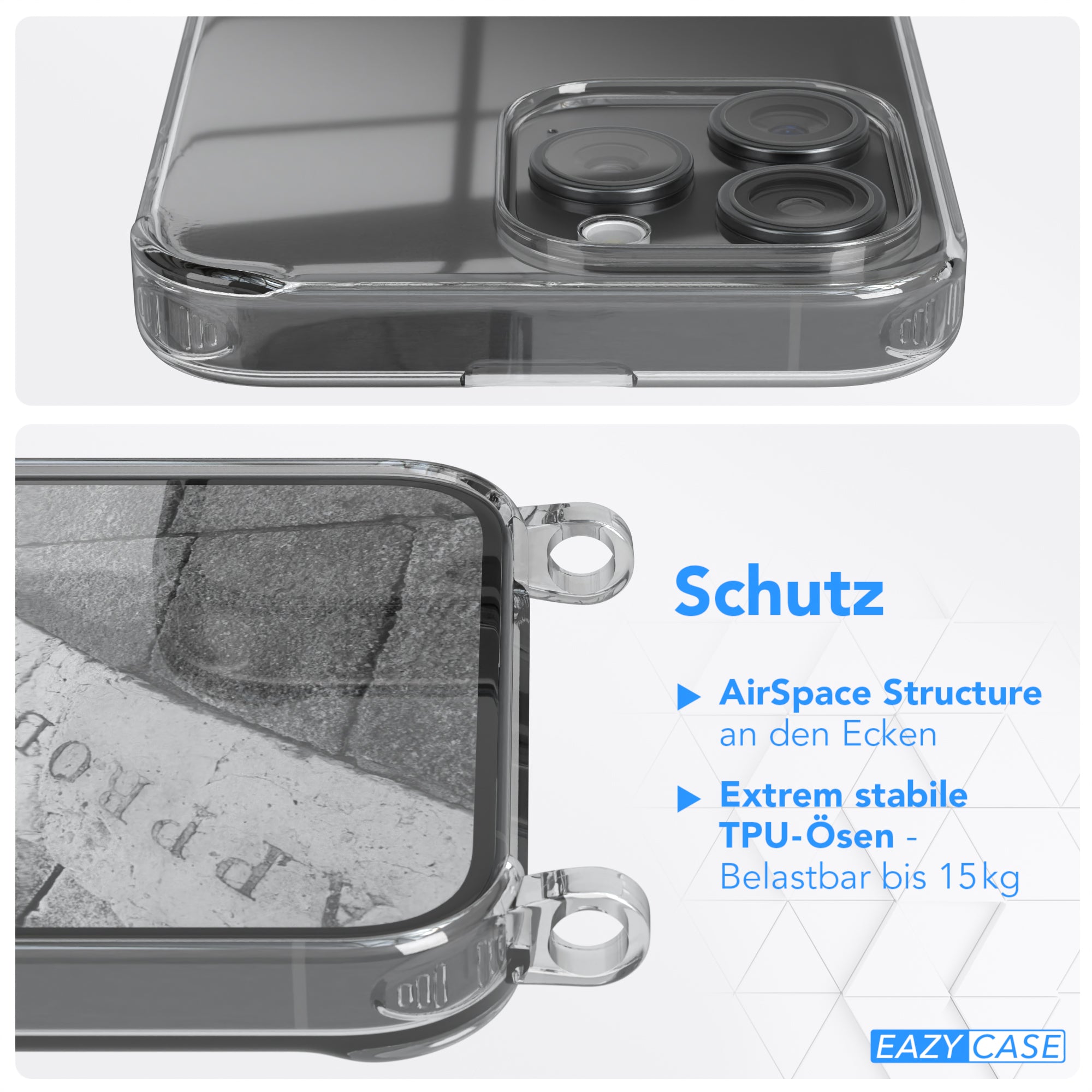 iPhone 15 Pro Max transparente Hülle + Kordel