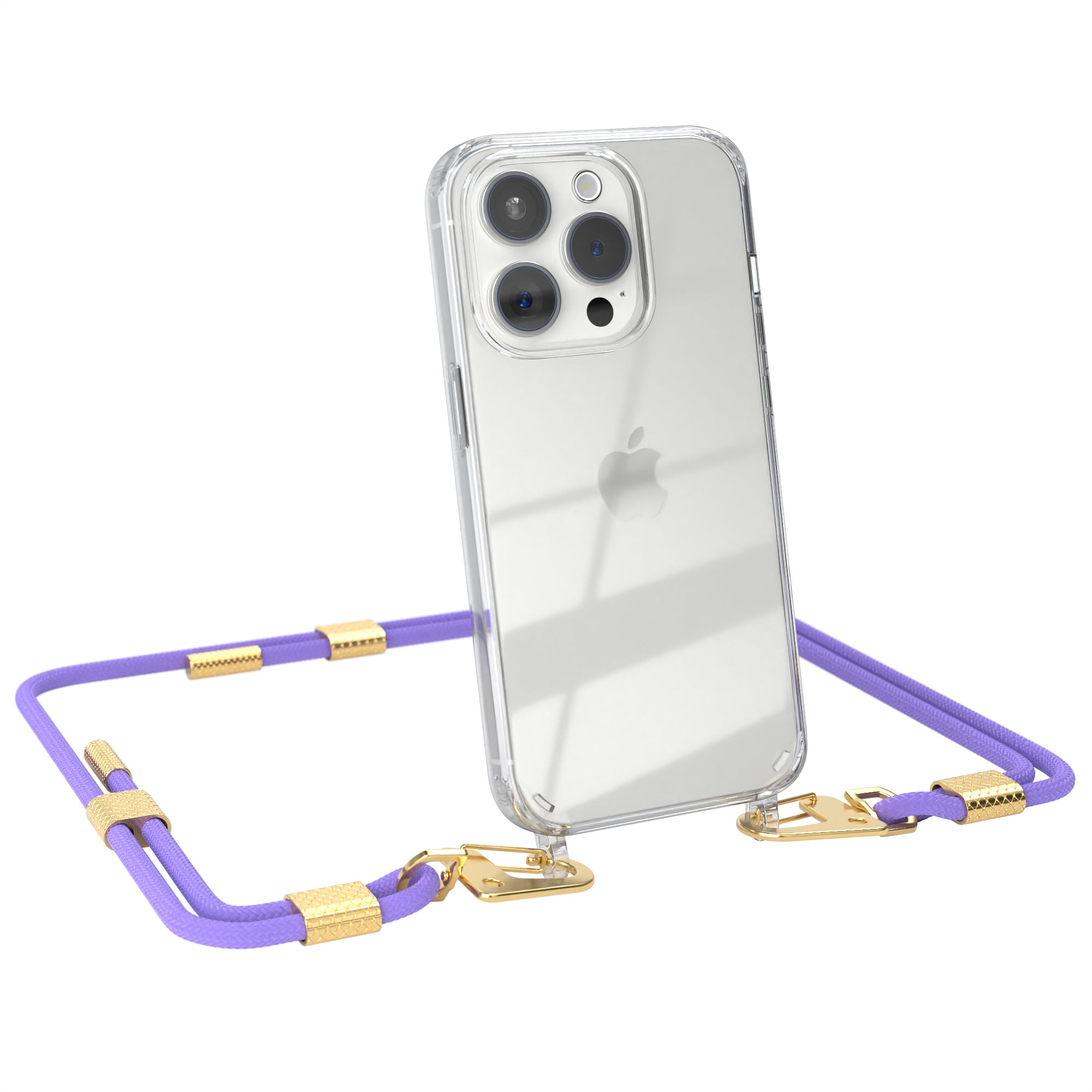iPhone 15 Pro Hülle + Kordel mit Karabinern