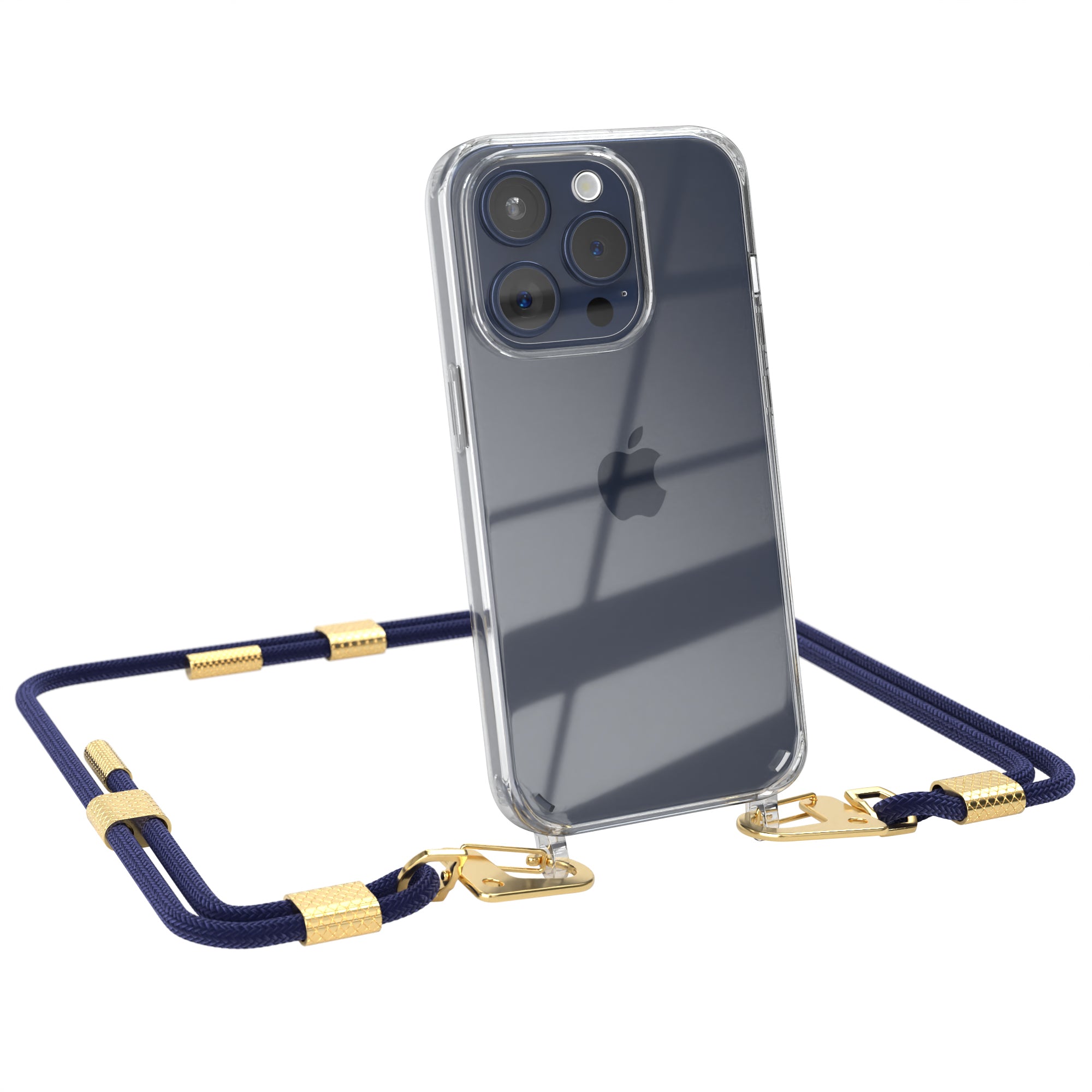 iPhone 15 Pro Hülle + Kordel mit Karabinern