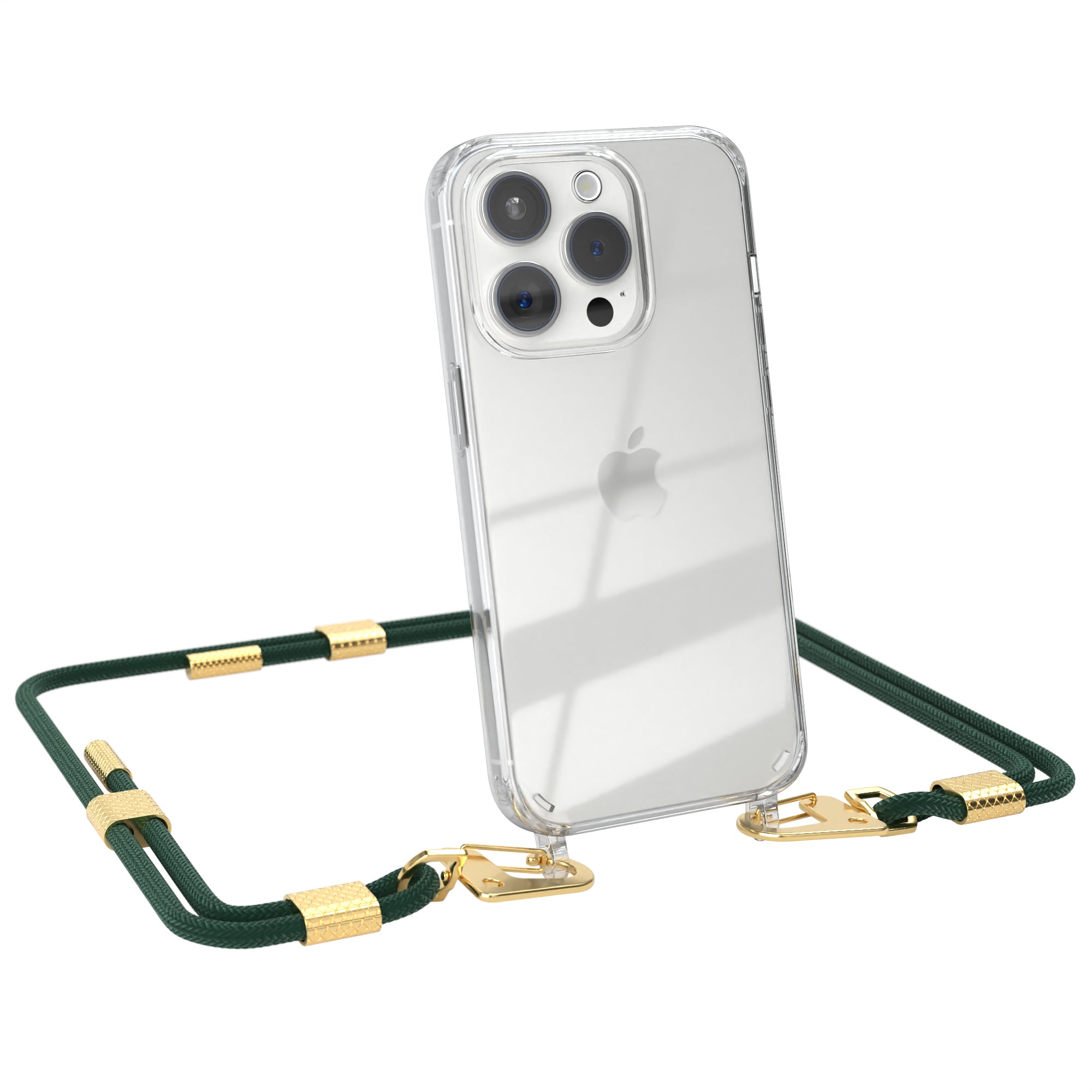 iPhone 15 Pro Hülle + Kordel mit Karabinern
