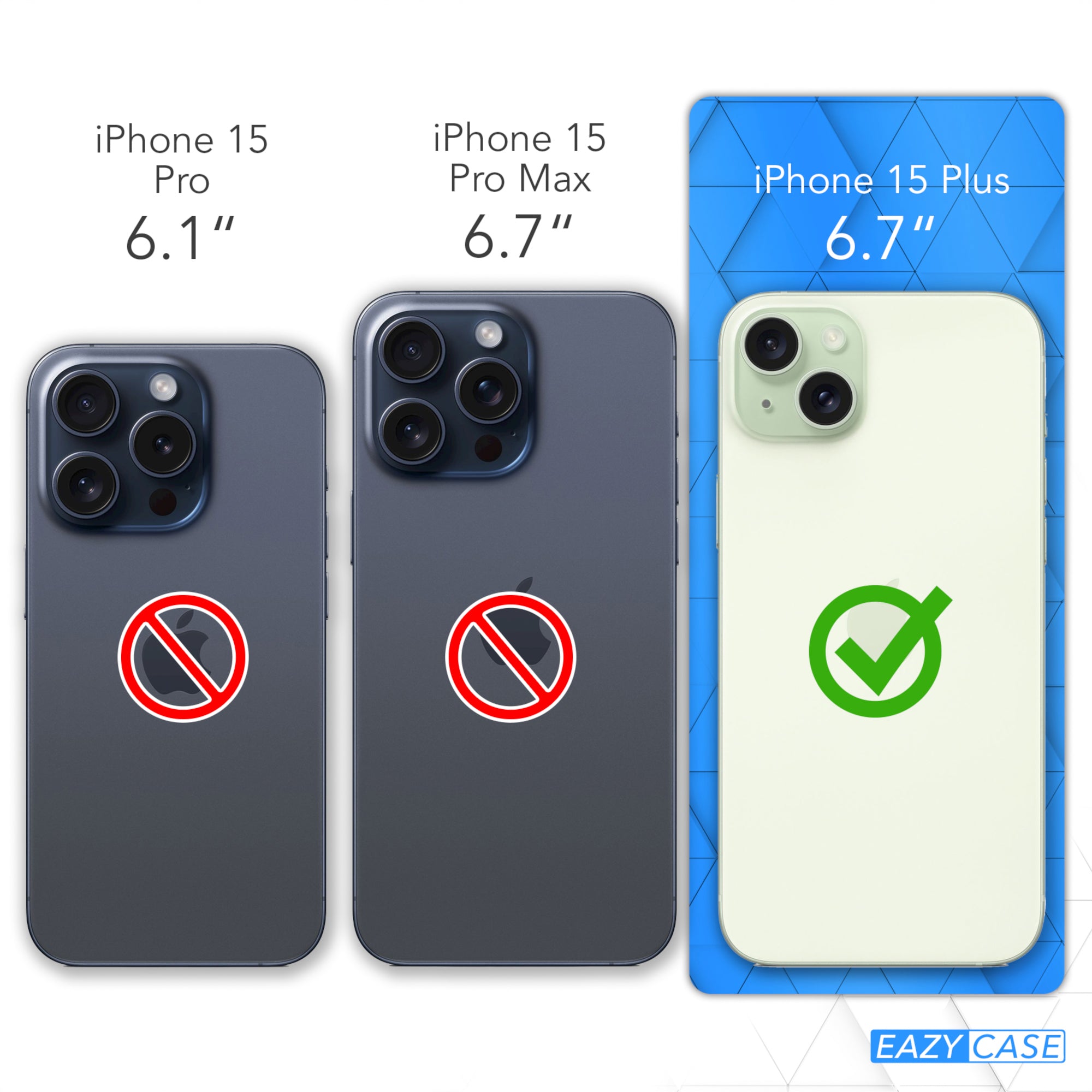 iPhone 15 Plus Handykette mit Boho Band von EAZY CASE #farbe-band_pink-blau_metallfarbe-gold