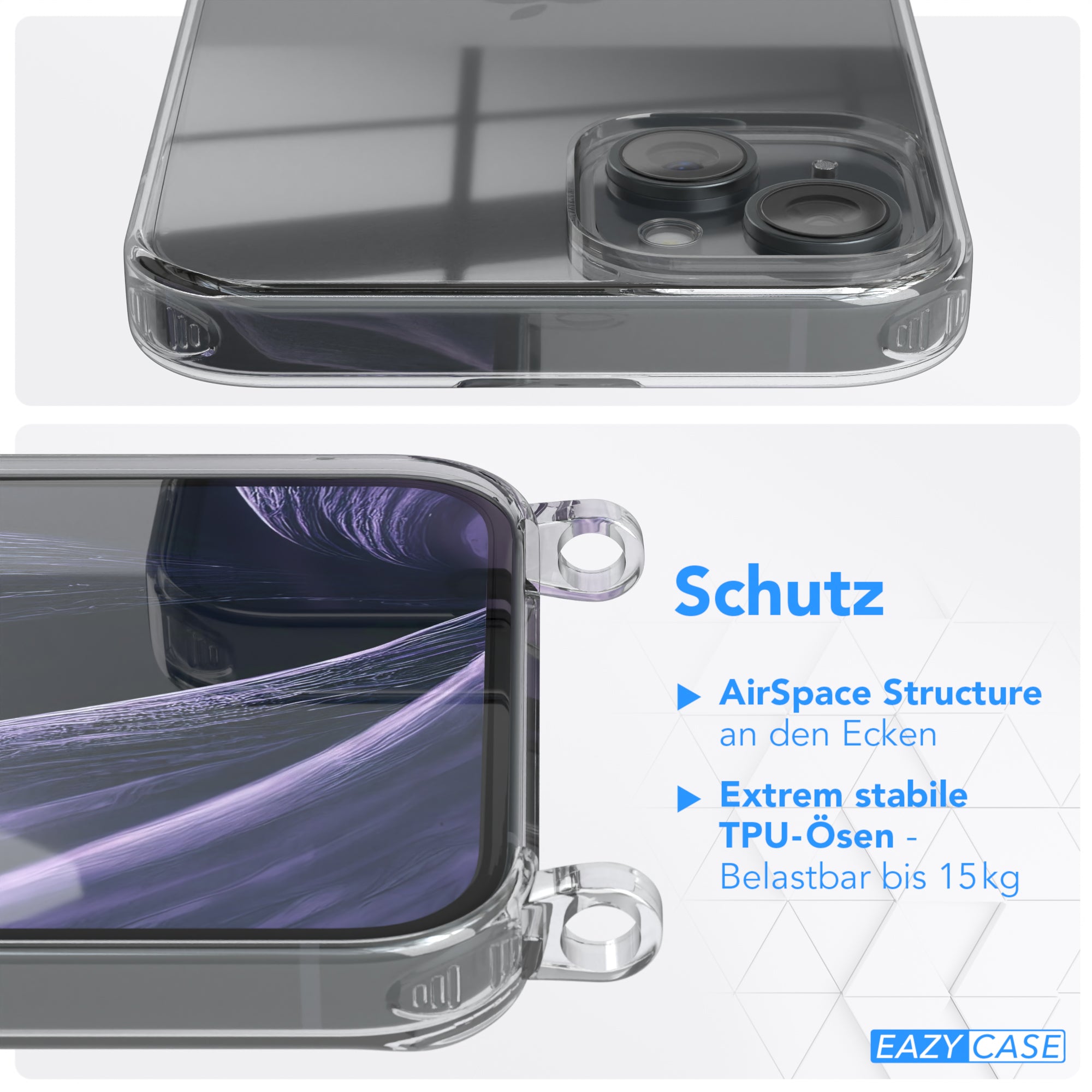 iPhone 15 Plus Hülle + Uni Kordel