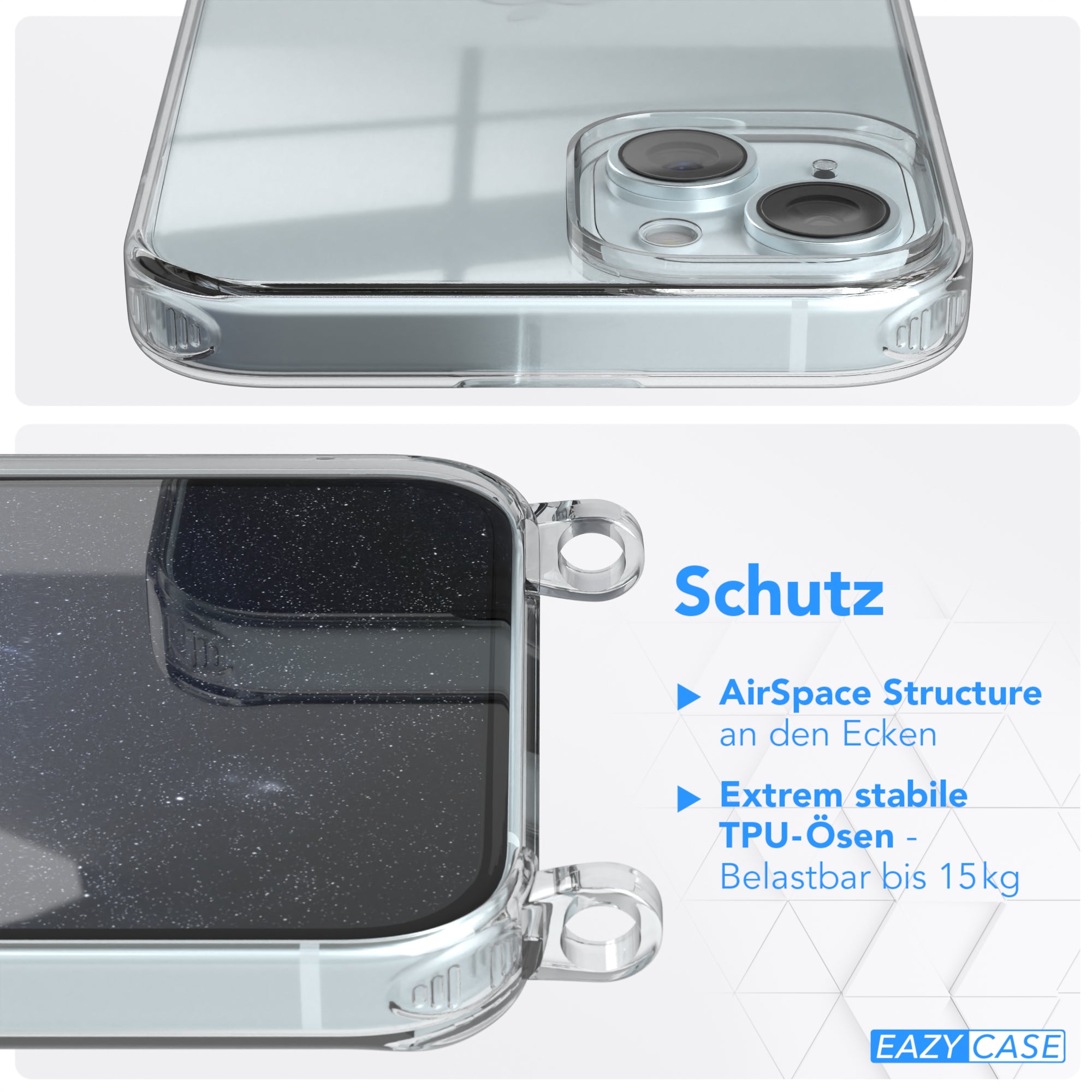 iPhone 15 Plus Hülle + Uni Kordel